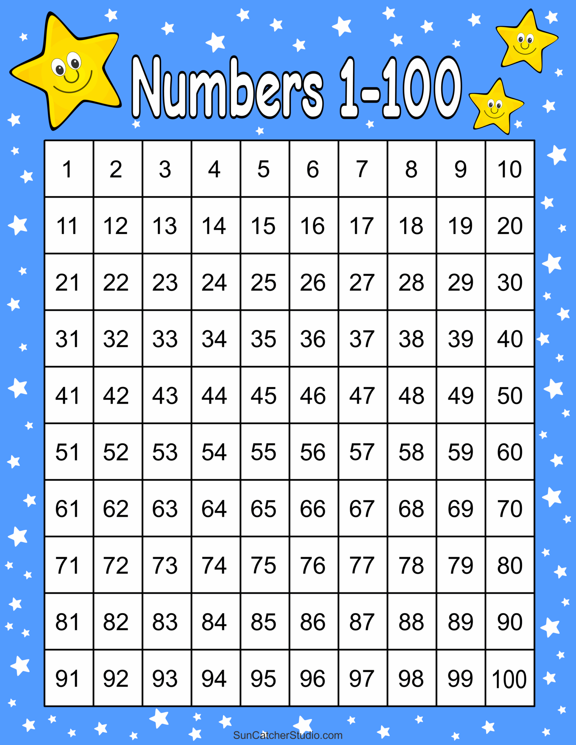 Free Printable Number Templates 1-100