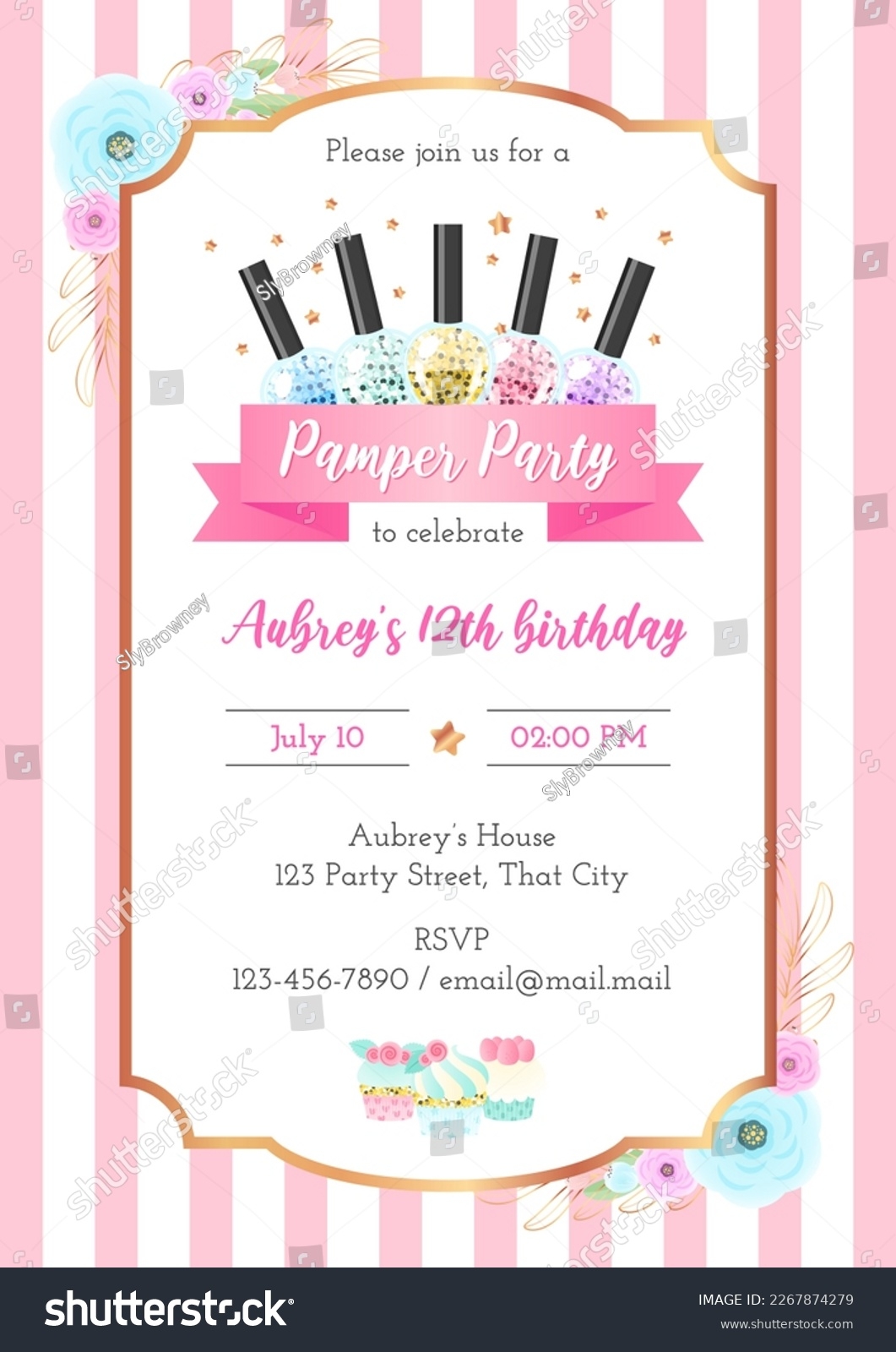 1 Hundred Pamper Party Invitation Royalty Free Images Stock 