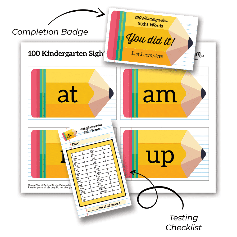 100 Kindergarten Sight Words Printable Flash Cards Paris Corporation