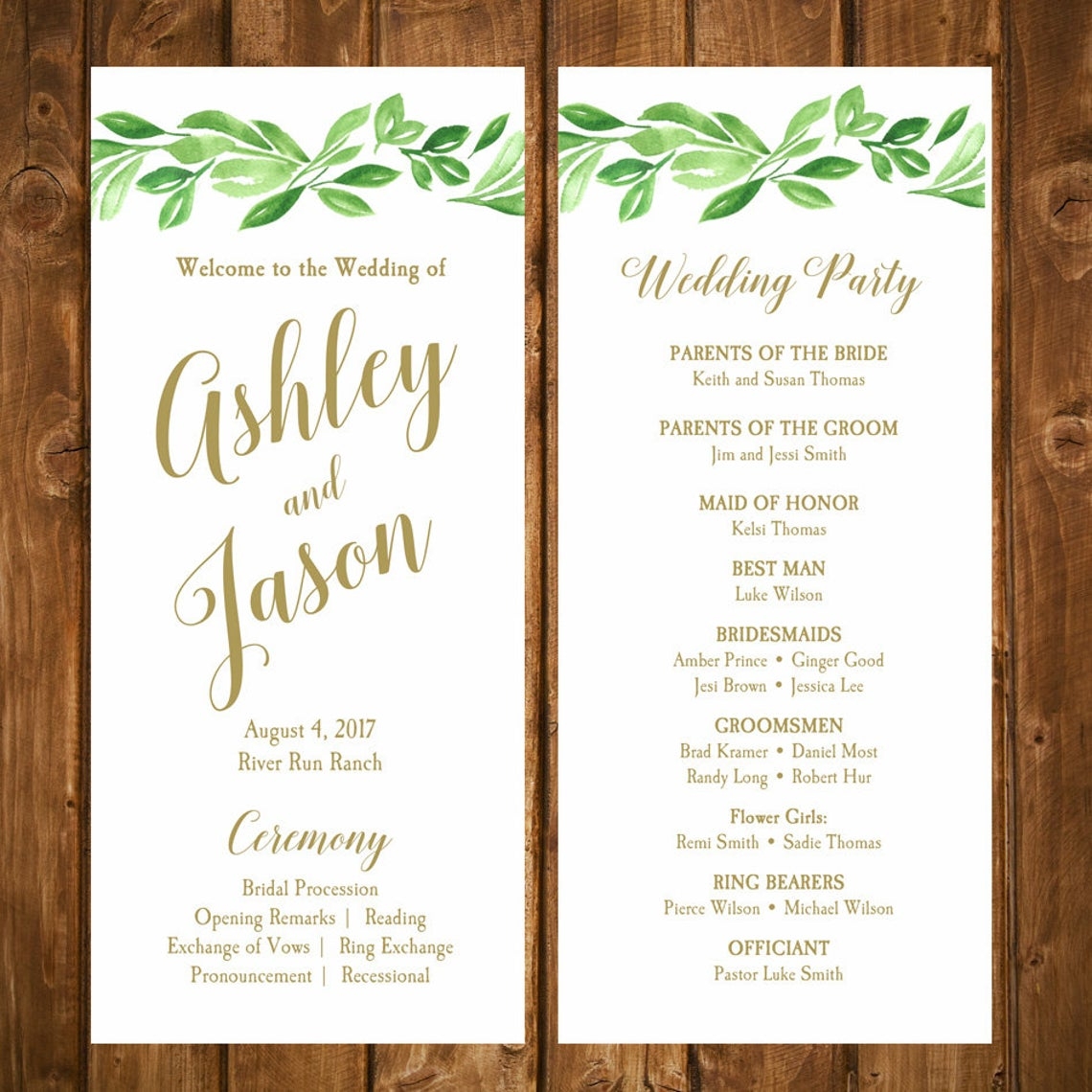 Free Printable Program Templates For Wedding Free Printable Program Templates For Wedding