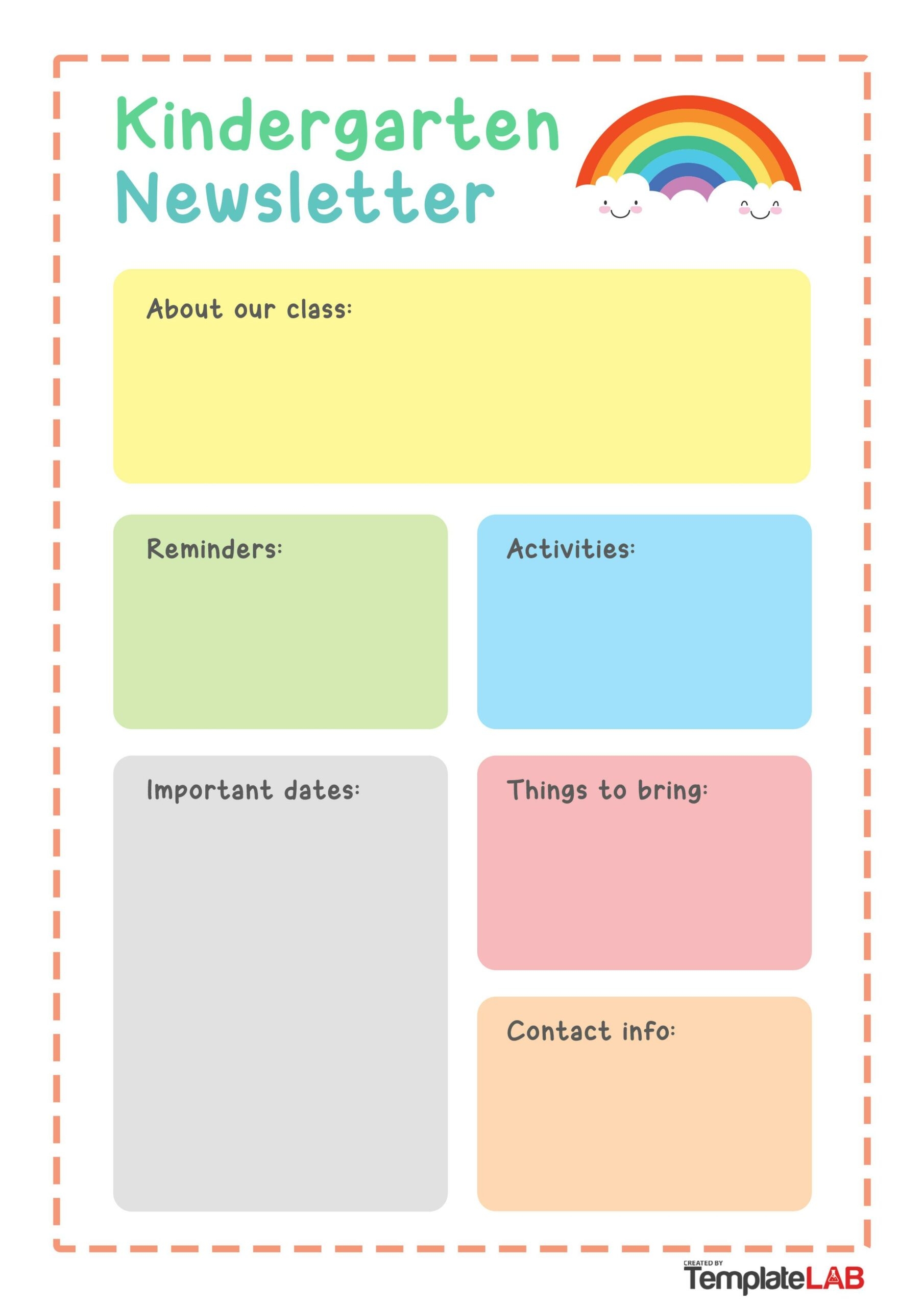 Free Printable Kindergarten Newsletter Templates