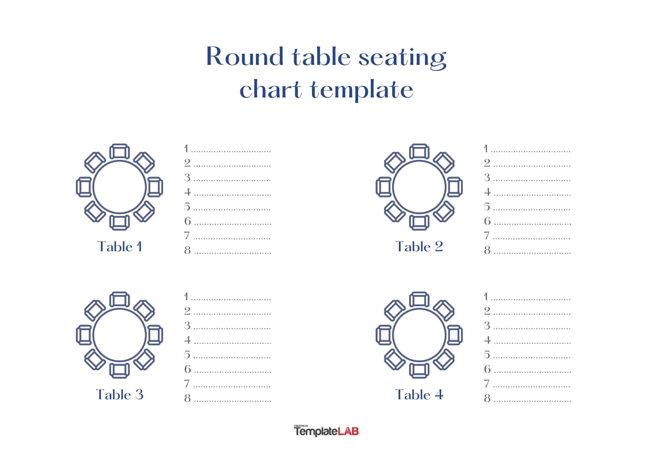 Free Printable Reception Seating Chart Template