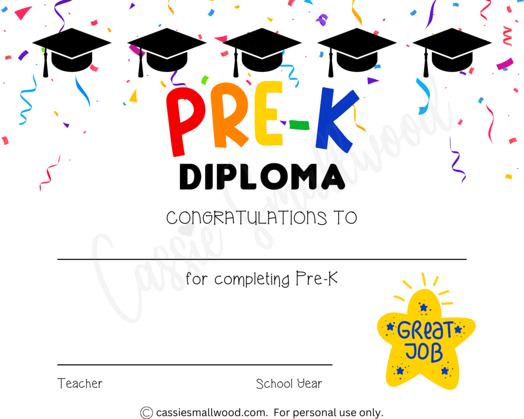 Free Printable Pre K Diploma Templates