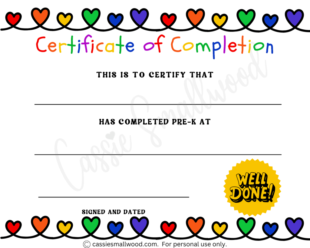 20 Preschool And Kindergarten Graduation Certificates FREE PRINTABLE Cassie Smallwood