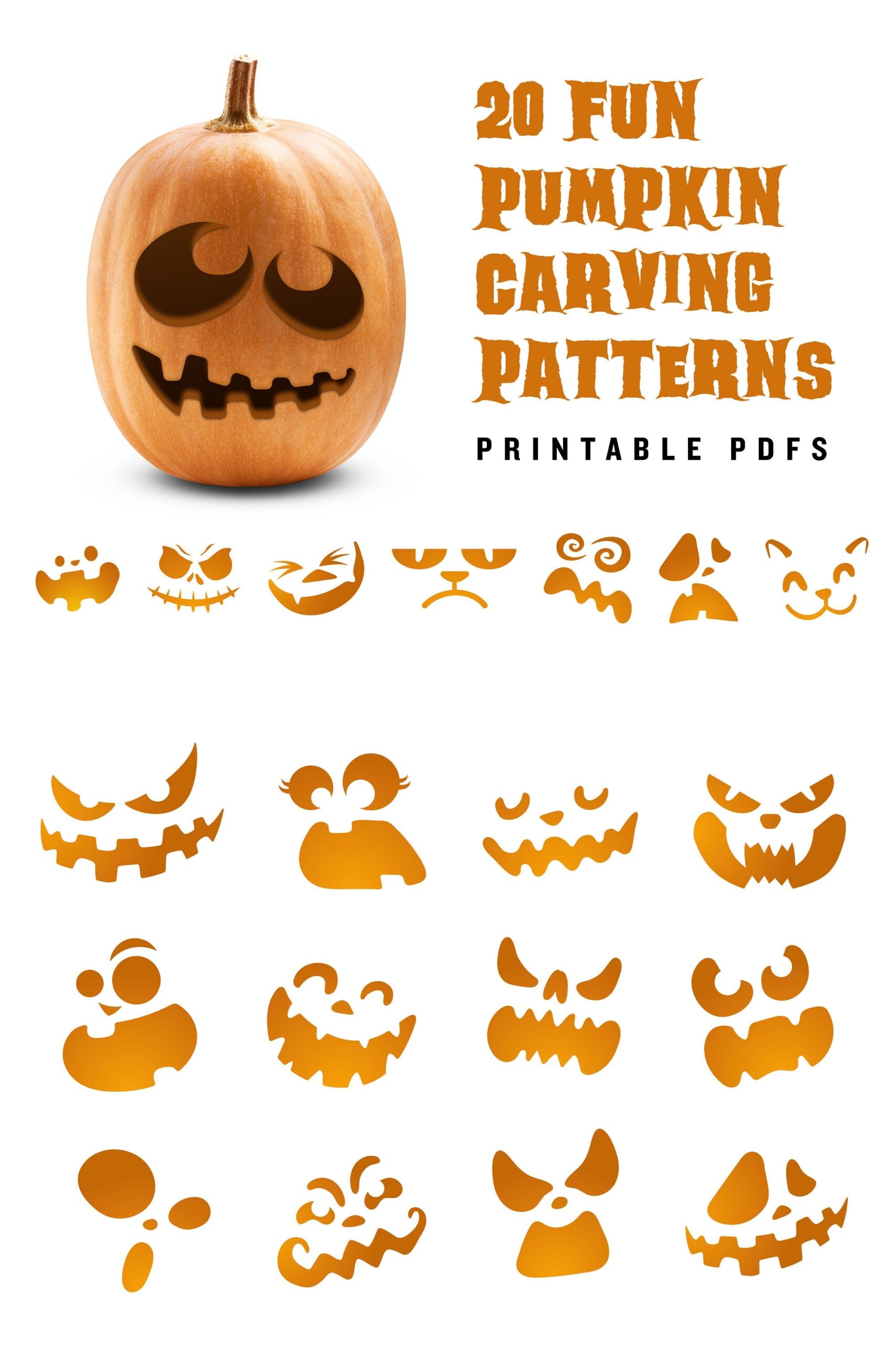 20 Printable Jack o lantern Pumpkin Carving Patterns For Halloween 20 Printable Jack o lantern Pumpkin Carving Patterns For Halloween