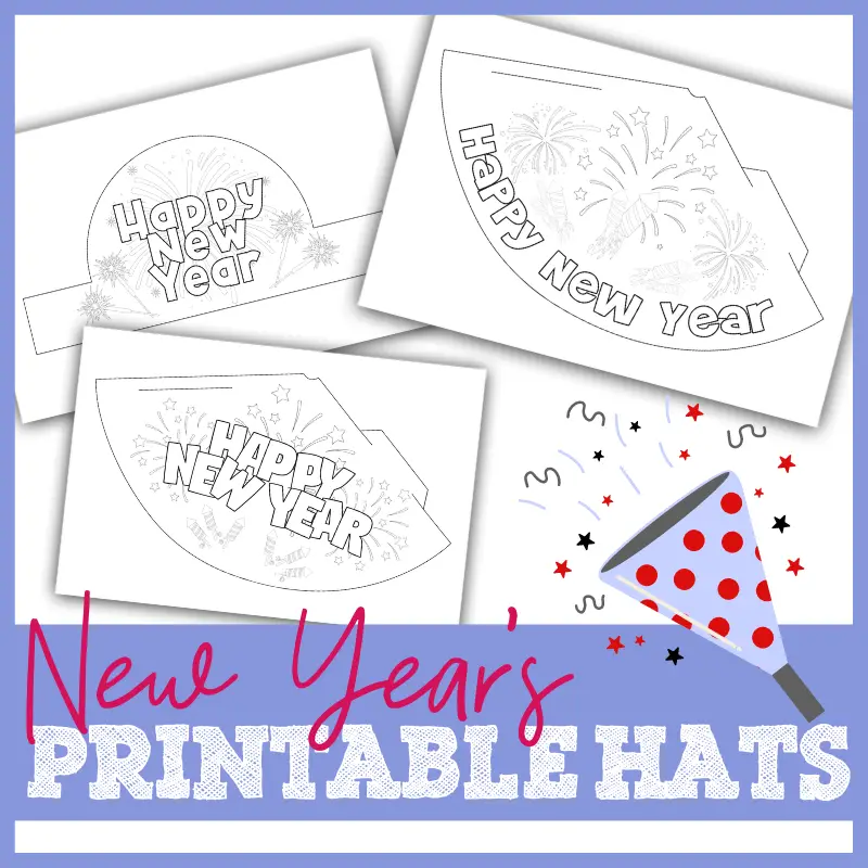 2023 New Year s Hat Craft Free New Year s Hat Template