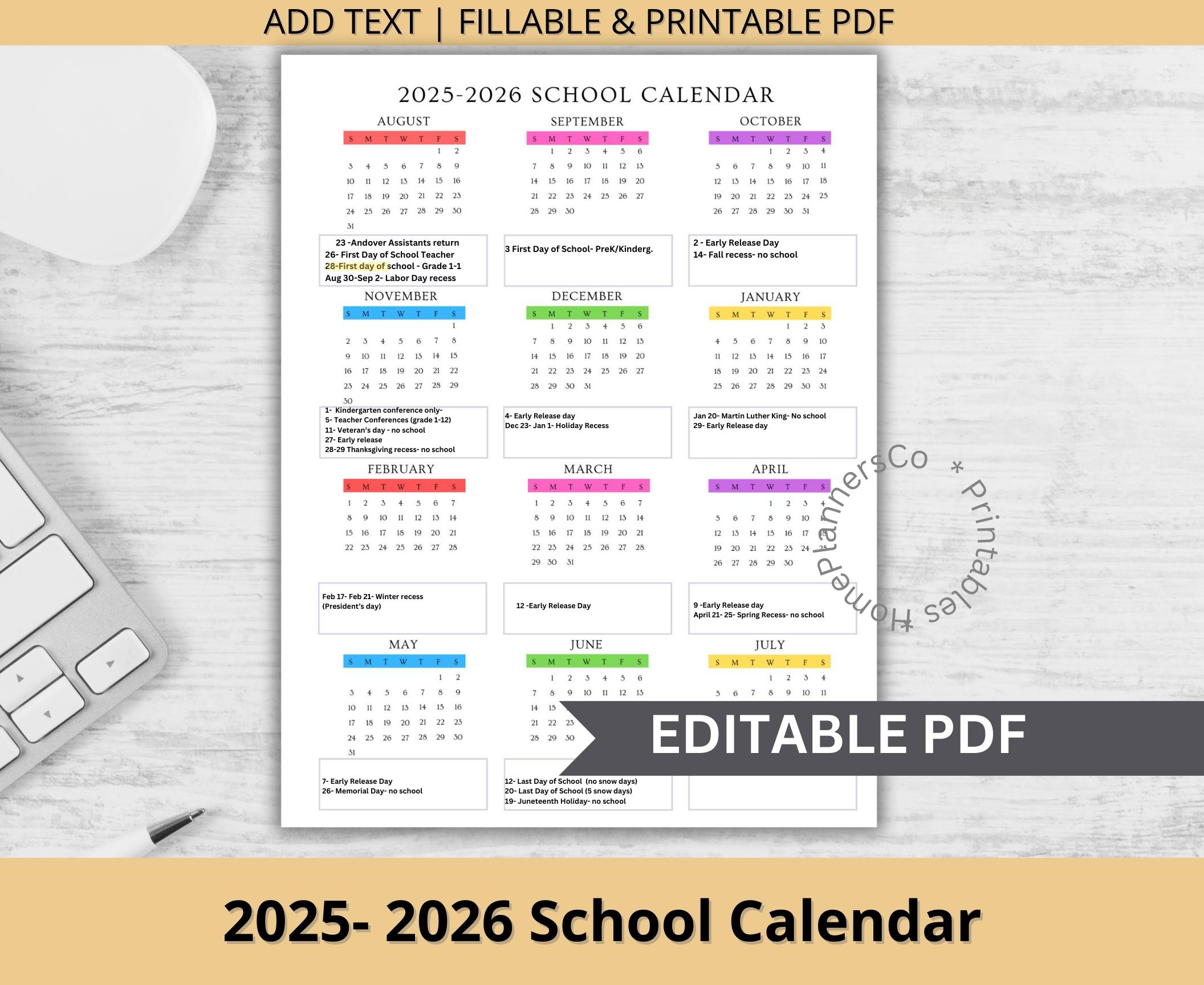 Free Printable School Year Calendar Templates Free Printable School Year Calendar Templates