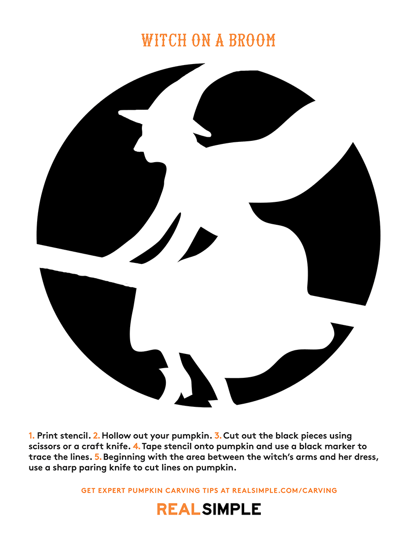 Free Printable Pumpkin Carving Templates Witch