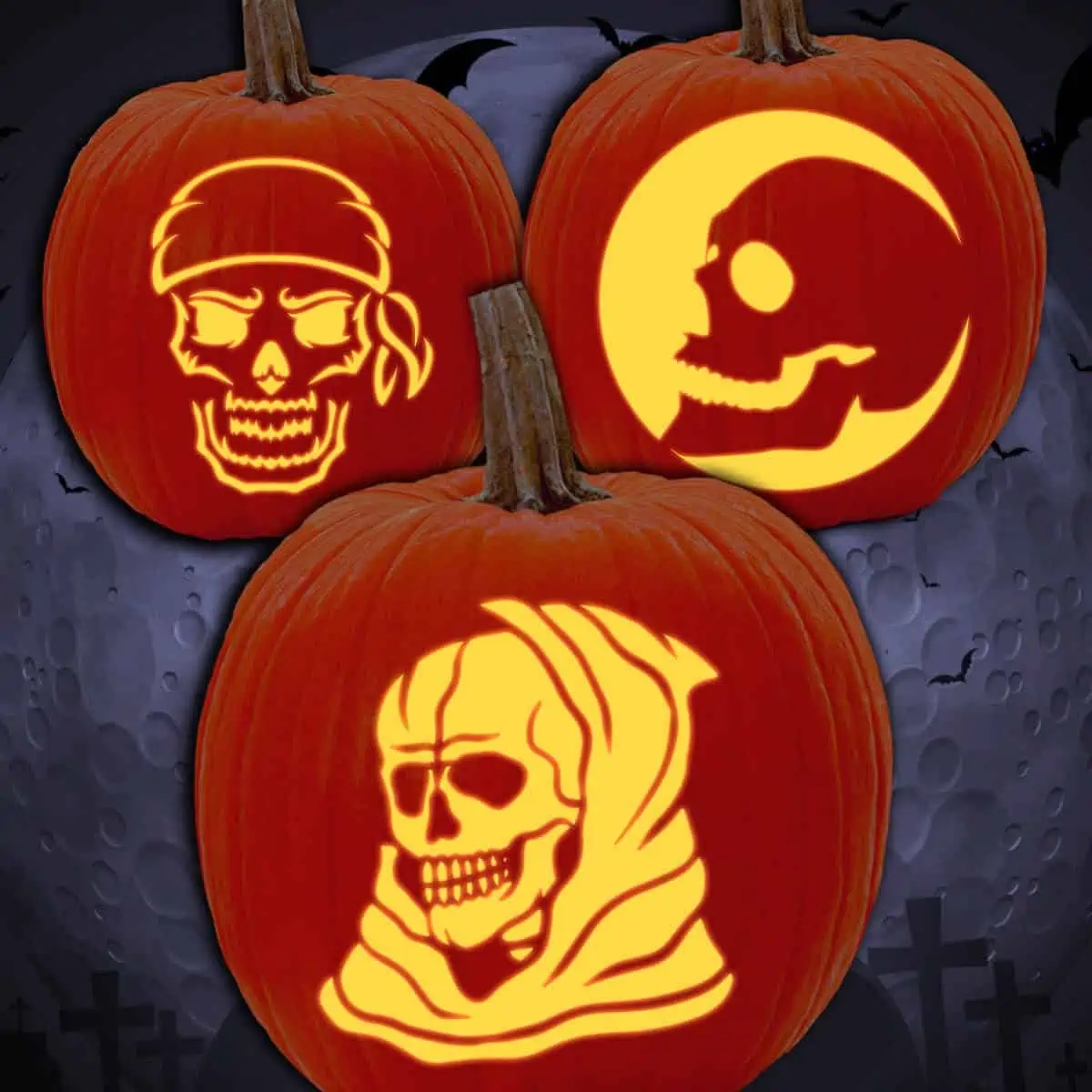Free Printable Pumpkin Carving Templates Skull