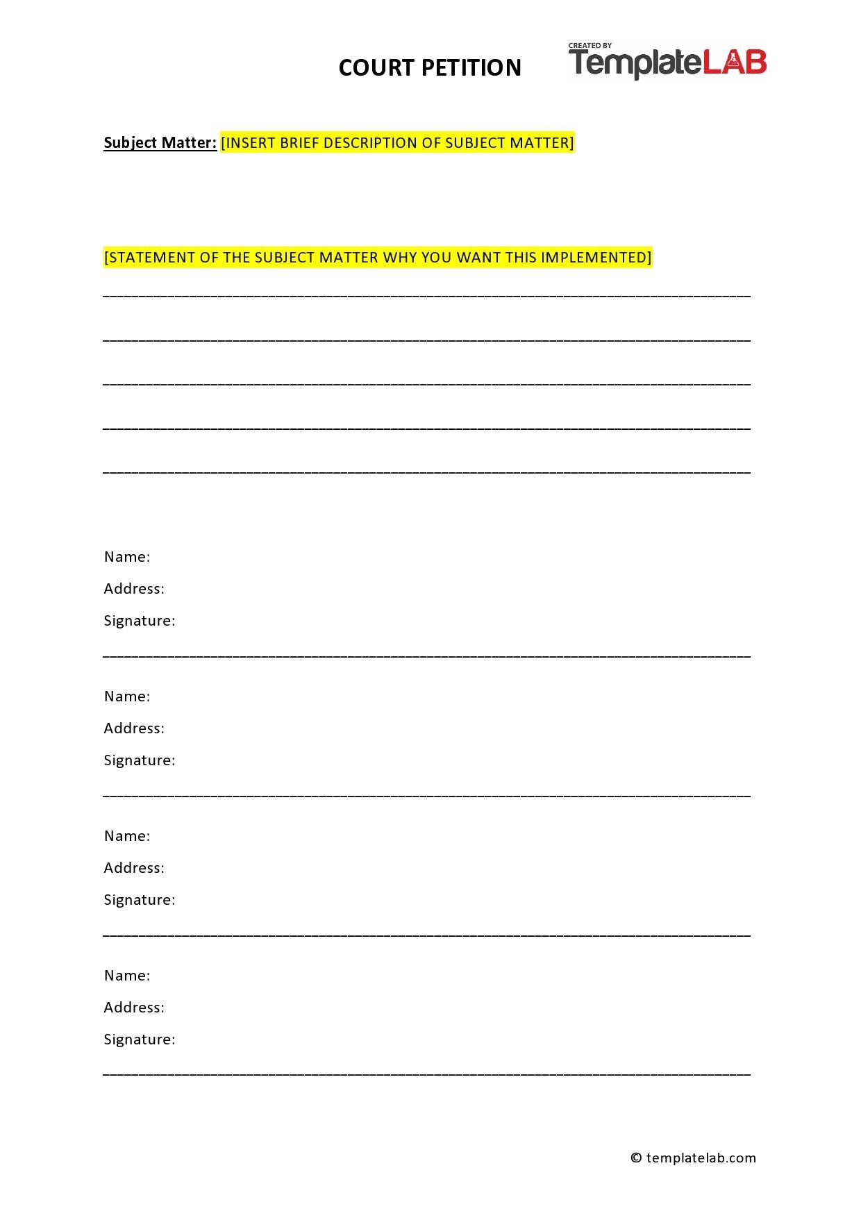 30 Petition Templates How To Write Petition Guide 30 Petition Templates How To Write Petition Guide