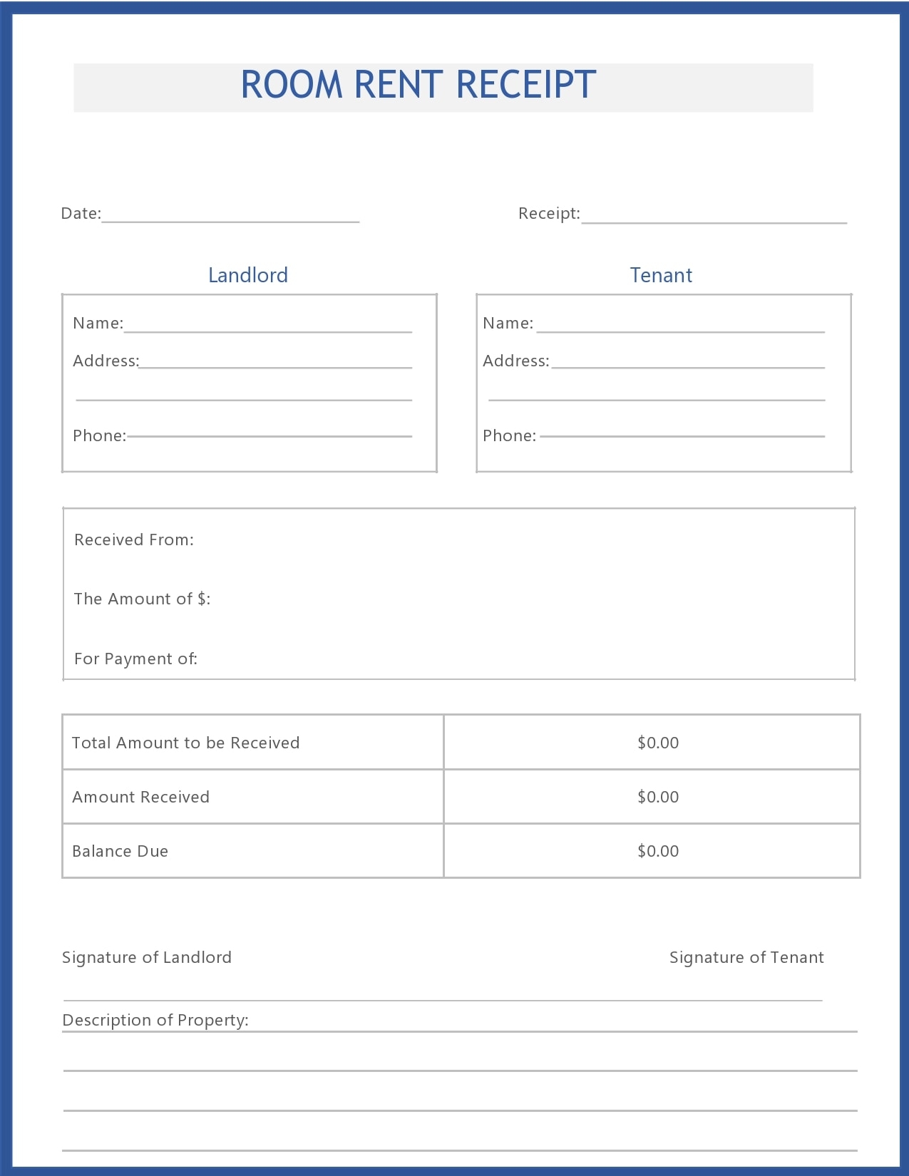 Free Printable Rent Invoice Template