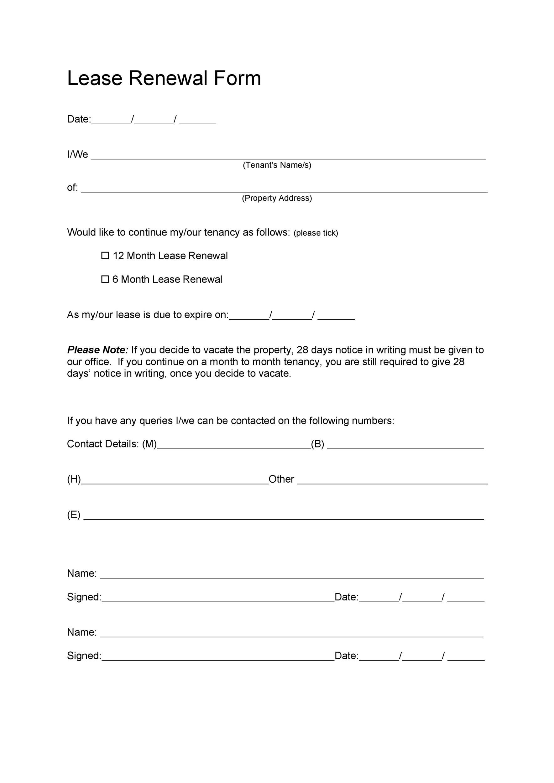 36 Best Lease Renewal Letters U0026 Forms Word U0026 PDF 