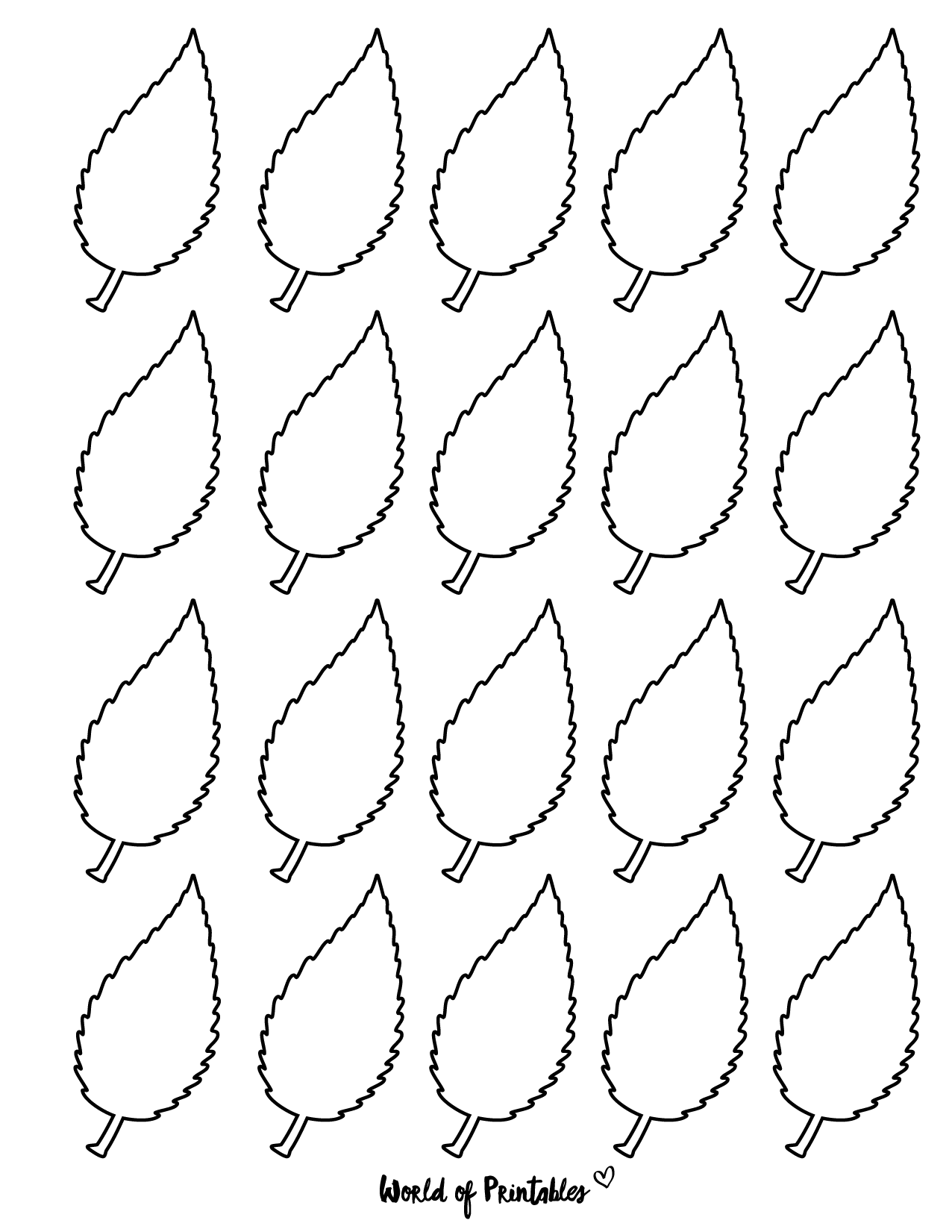 Free Printable Rose Leaf Template