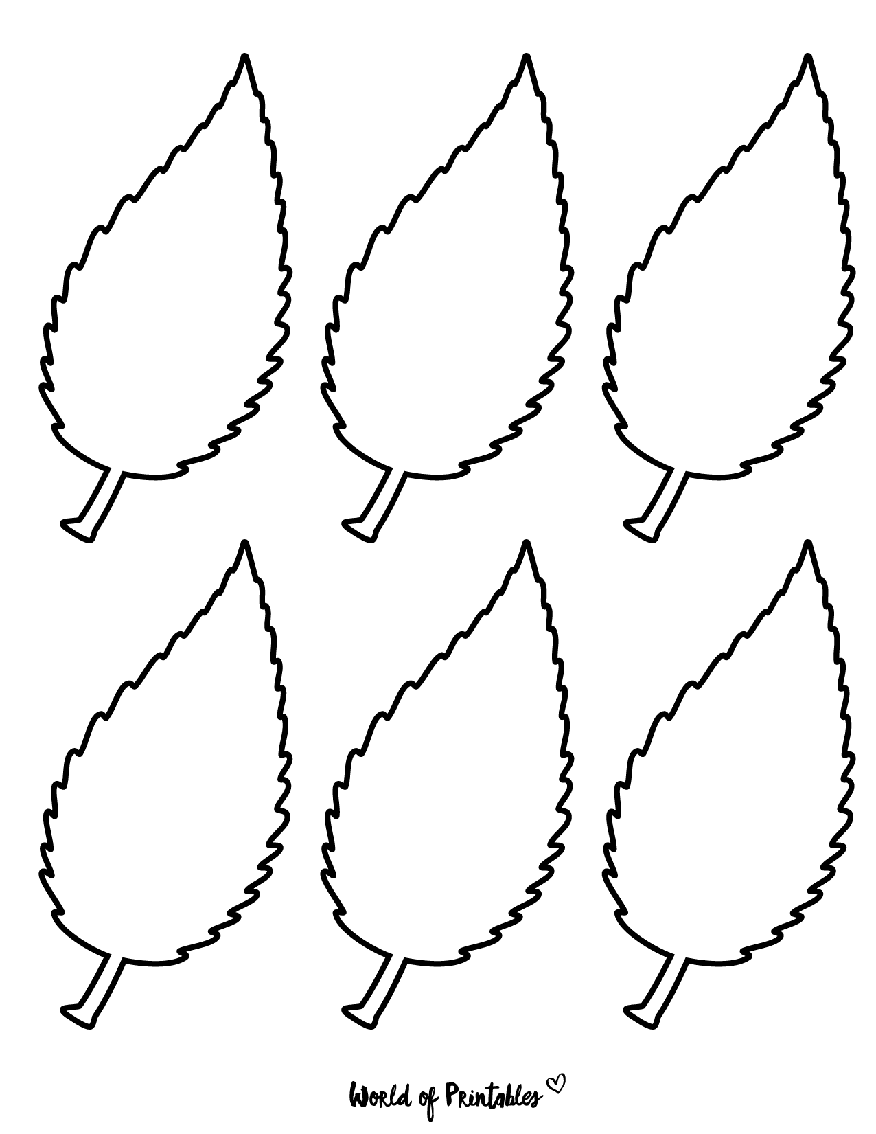 37 Printable Leaf Templates Outlines U0026 Shapes Free World Of 