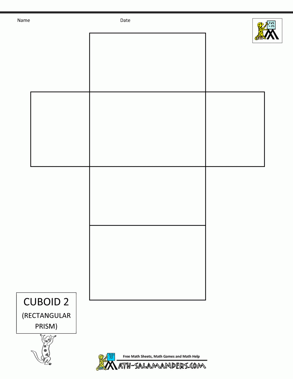 Free Printable Rectangular Prism Template