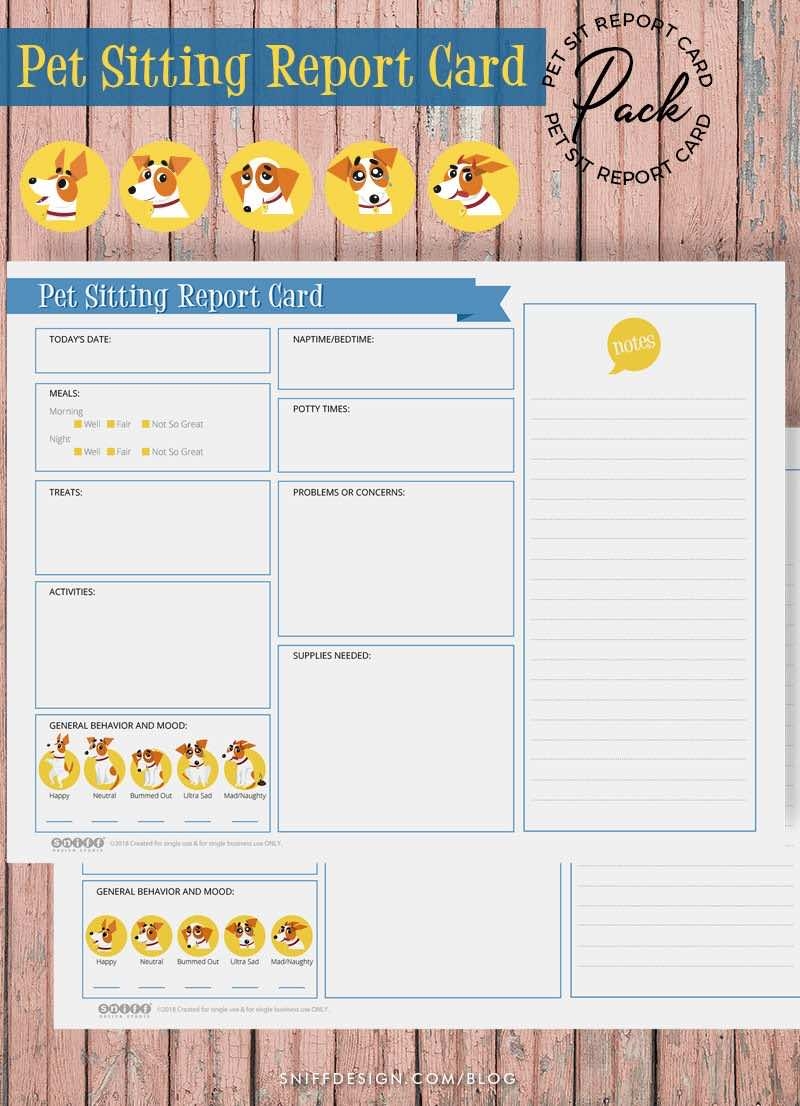 Free Printable Pet Report Card Template