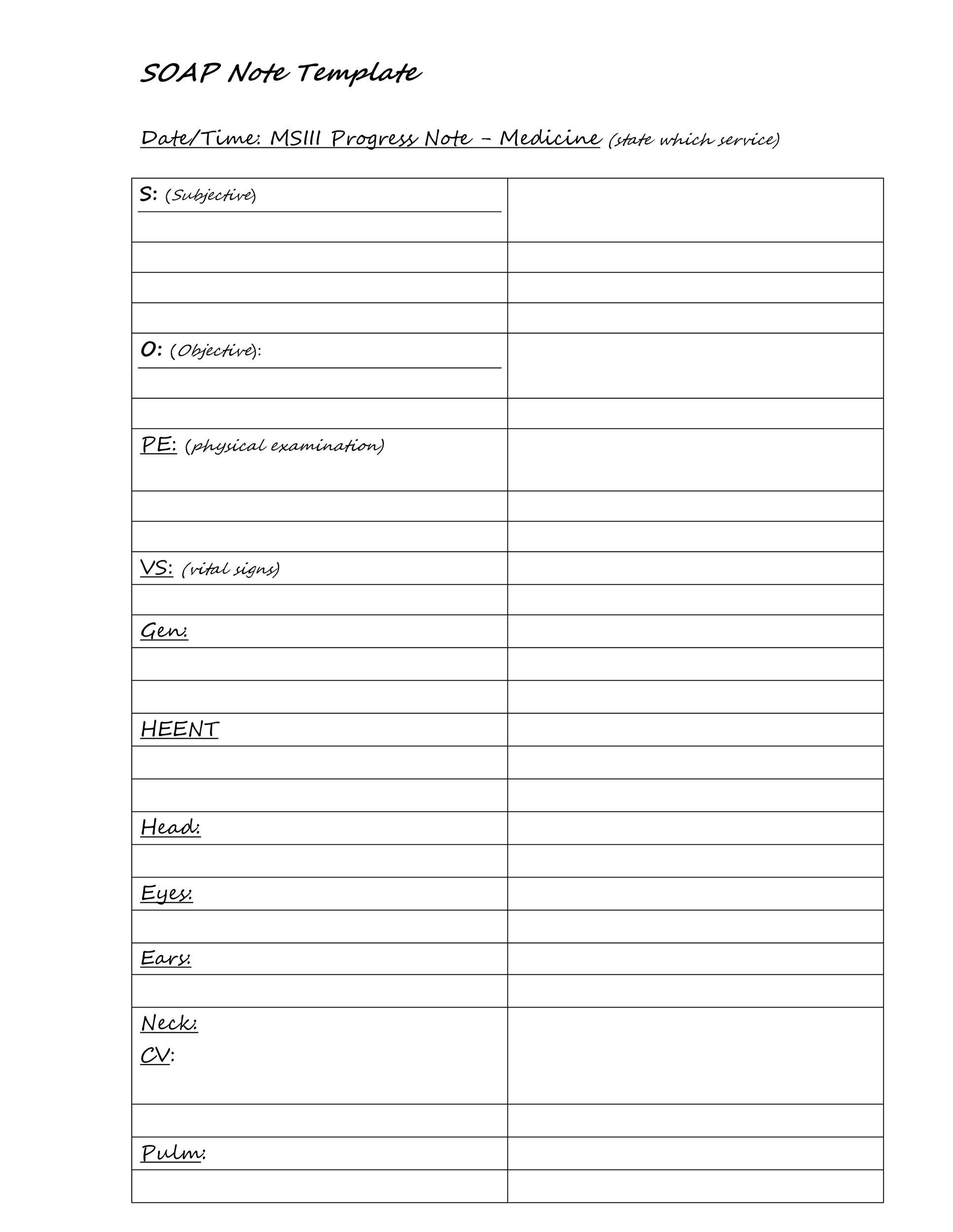 40 Fantastic SOAP Note Examples U0026 Templates TemplateLab