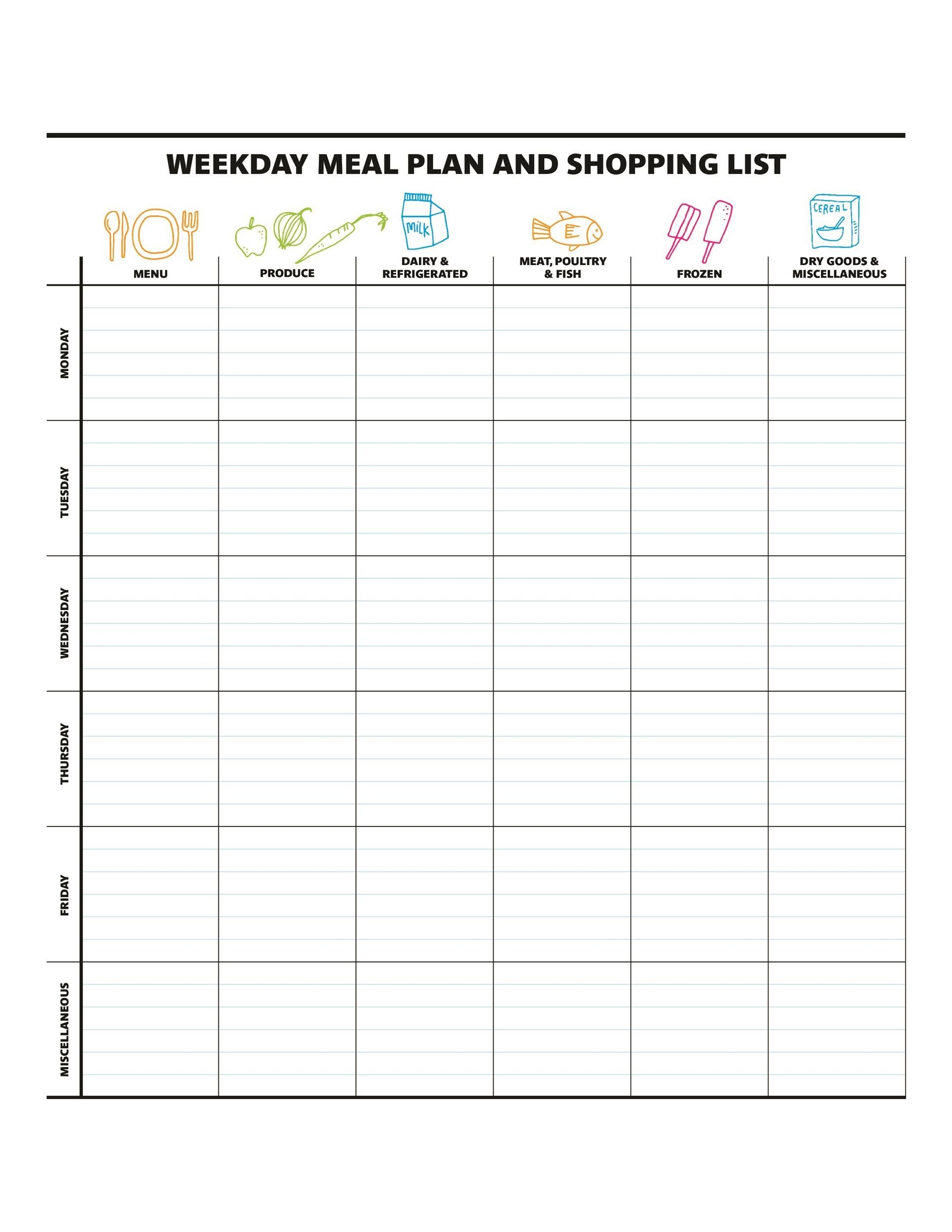 40 Weekly Meal Planning Templates TemplateLab
