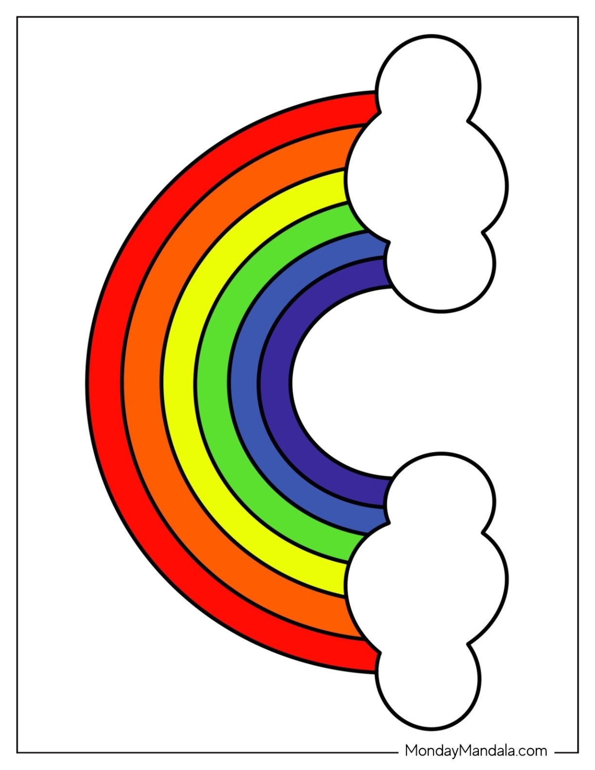Free Printable Rainbow Template Pdf