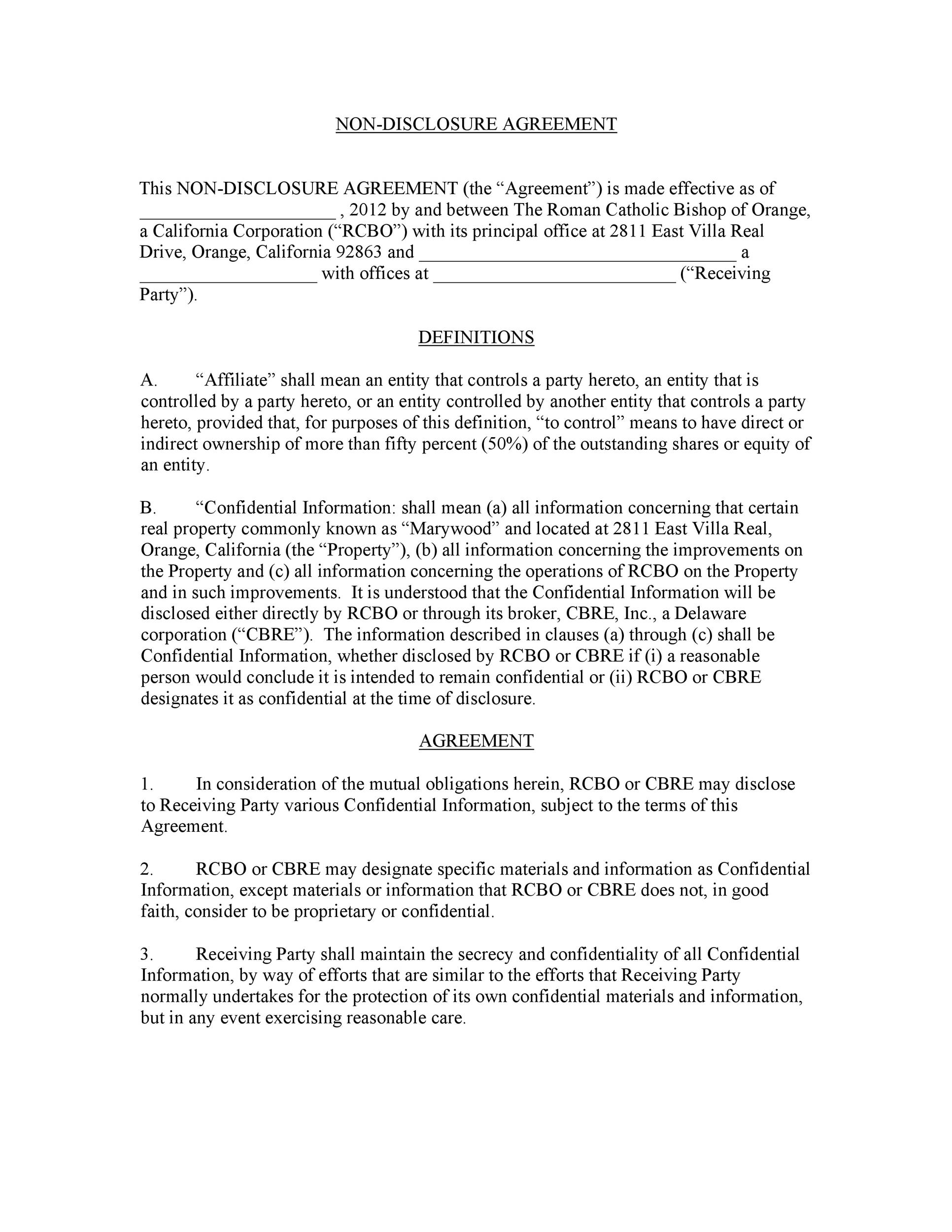 44 Non Disclosure Agreement Templates NDA Forms 44 Non Disclosure Agreement Templates NDA Forms