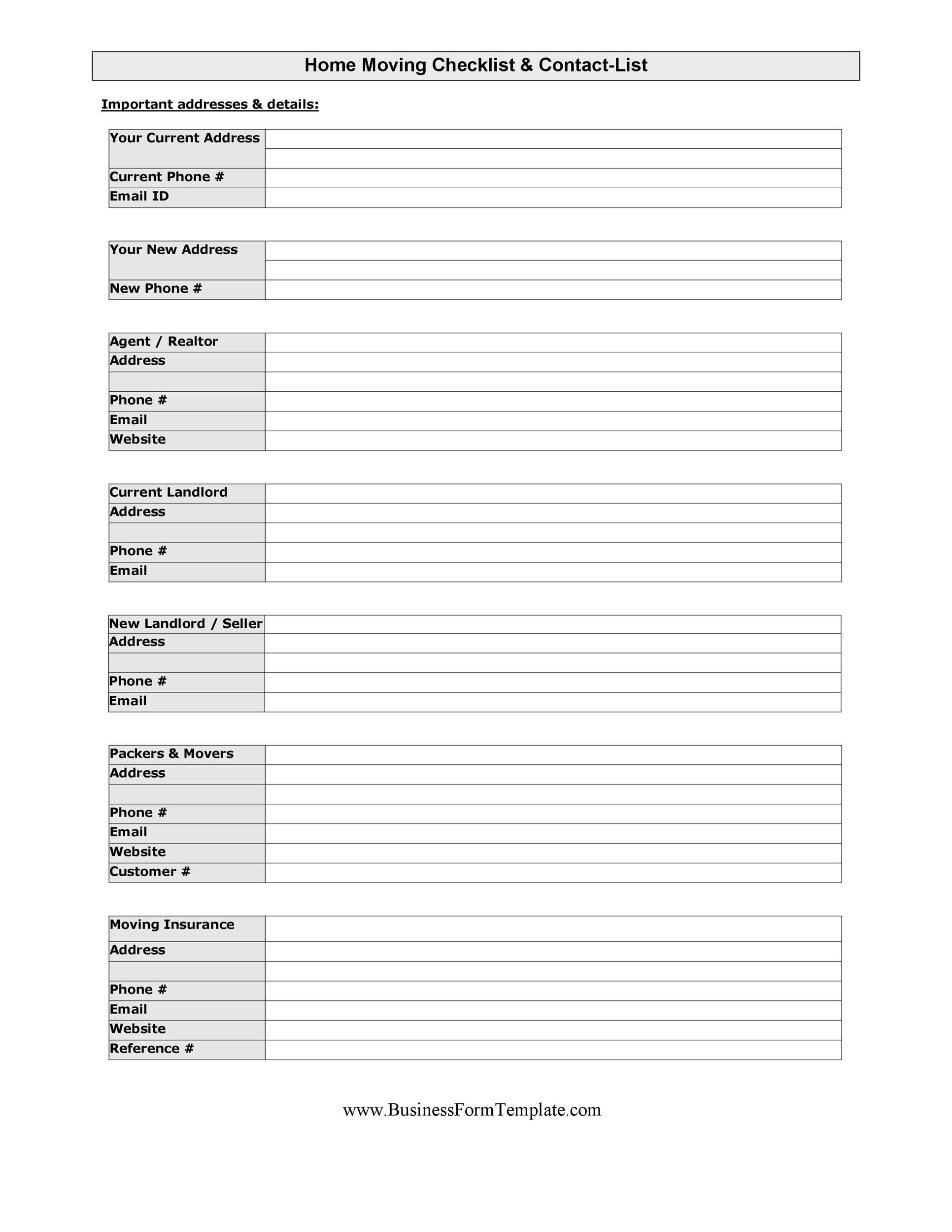 45 Great Moving Checklists Checklist For Moving In Out 45 Great Moving Checklists Checklist For Moving In Out