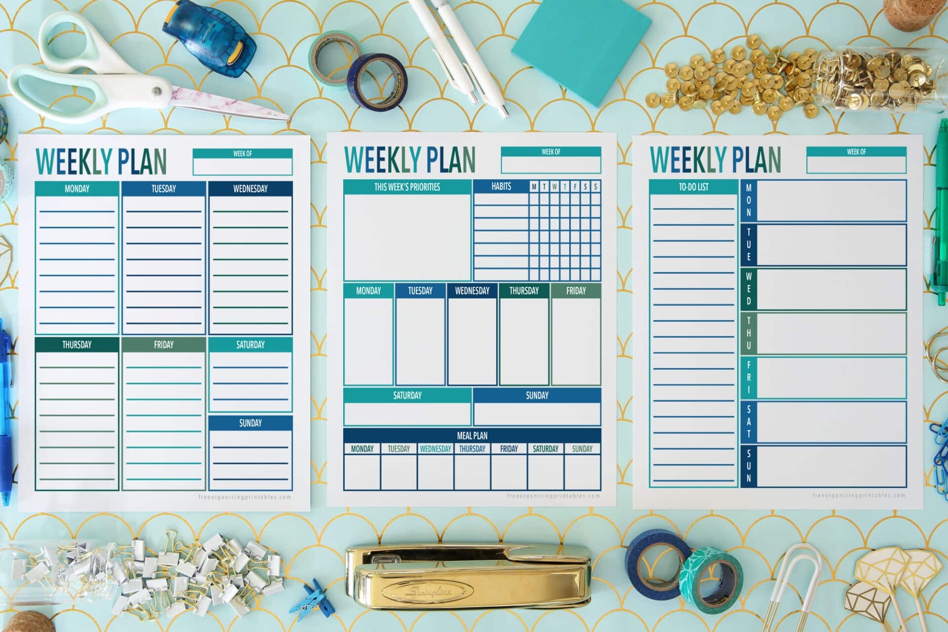 5 Free Printable Weekly Planner Templates