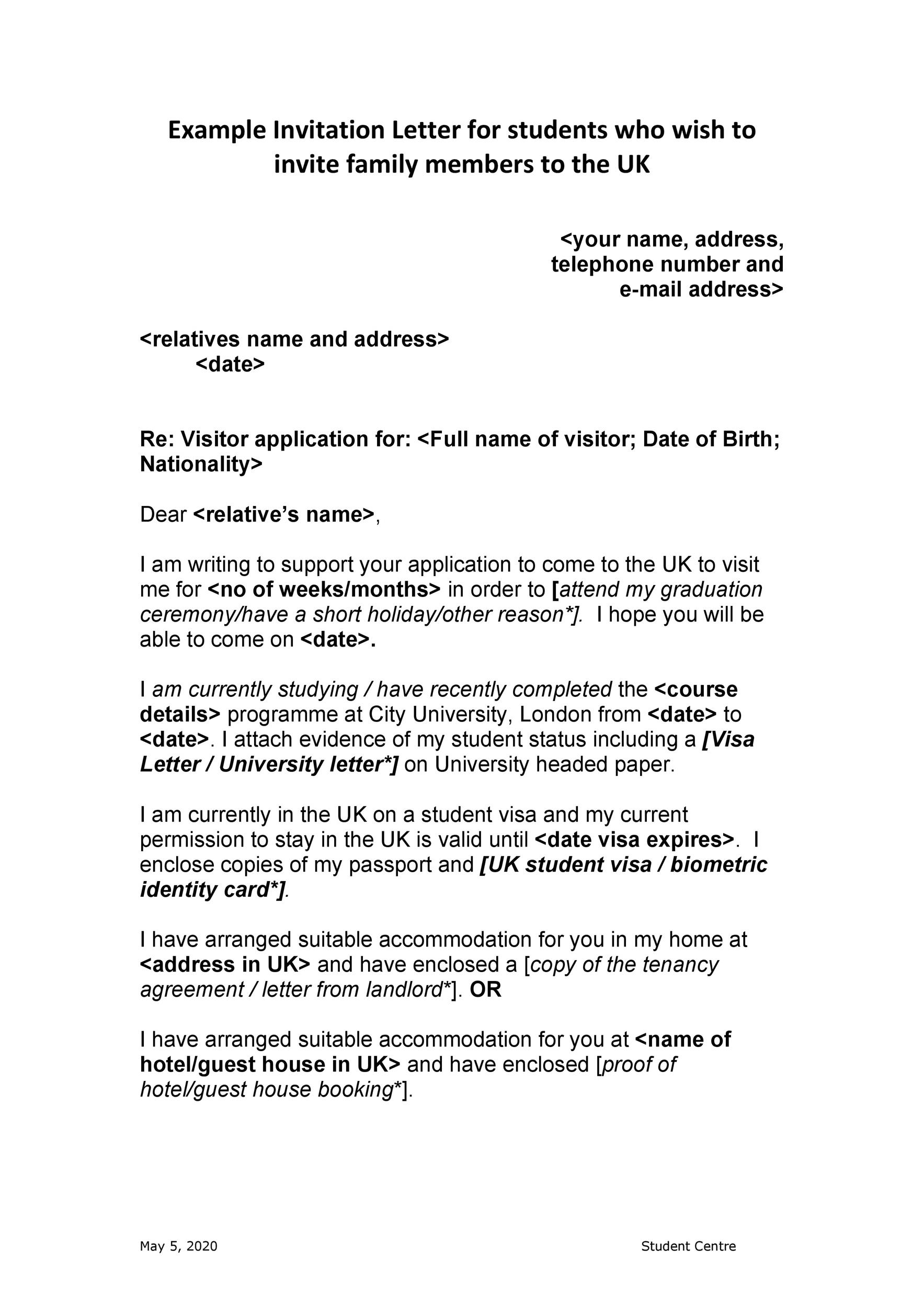 50 Best Invitation Letters for Visa U0026 General TemplateLab