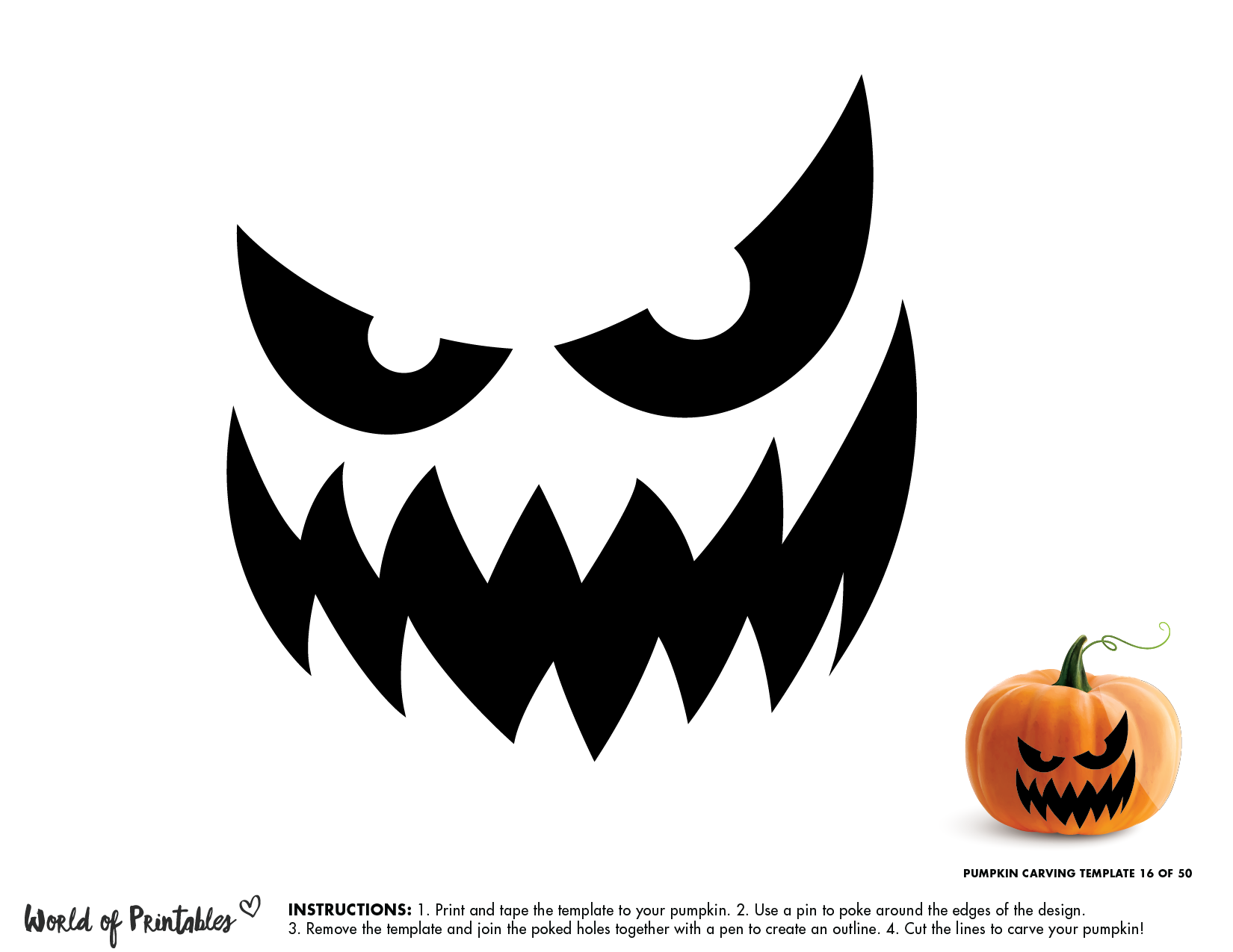 Free Printable Pumpkin Template Scary
