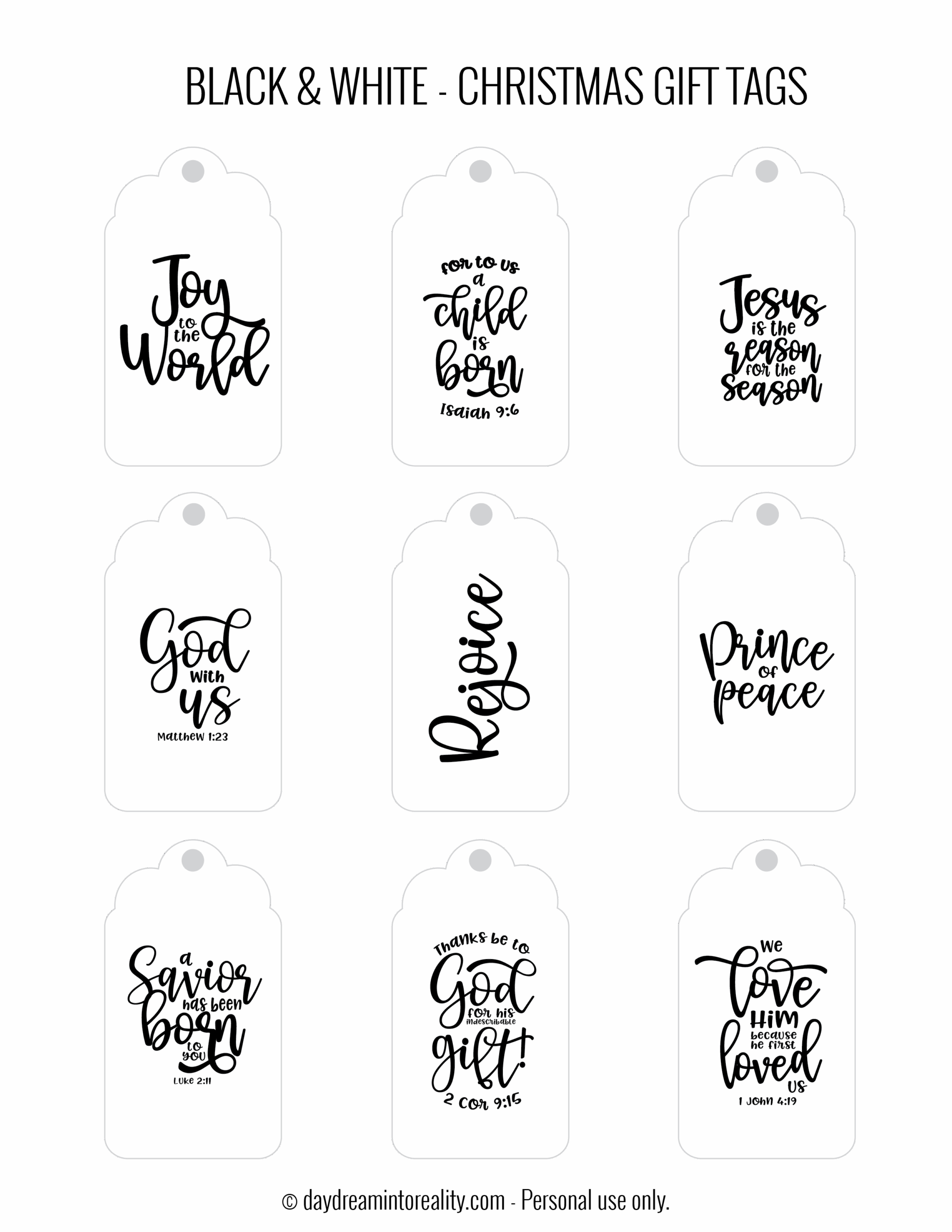 Free Printable Religious Christmas Tags Templates