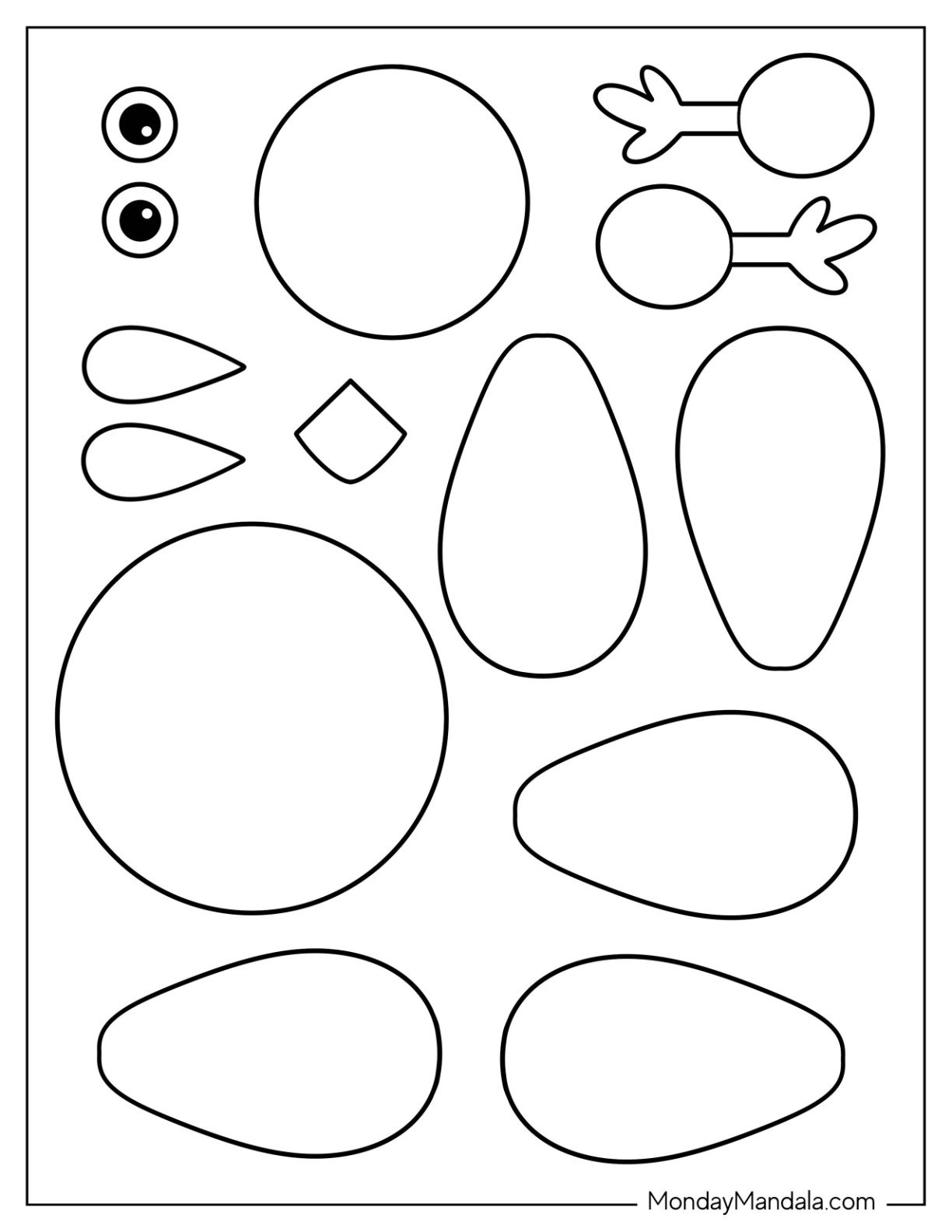 Free Printable Printable Turkey Body Template
