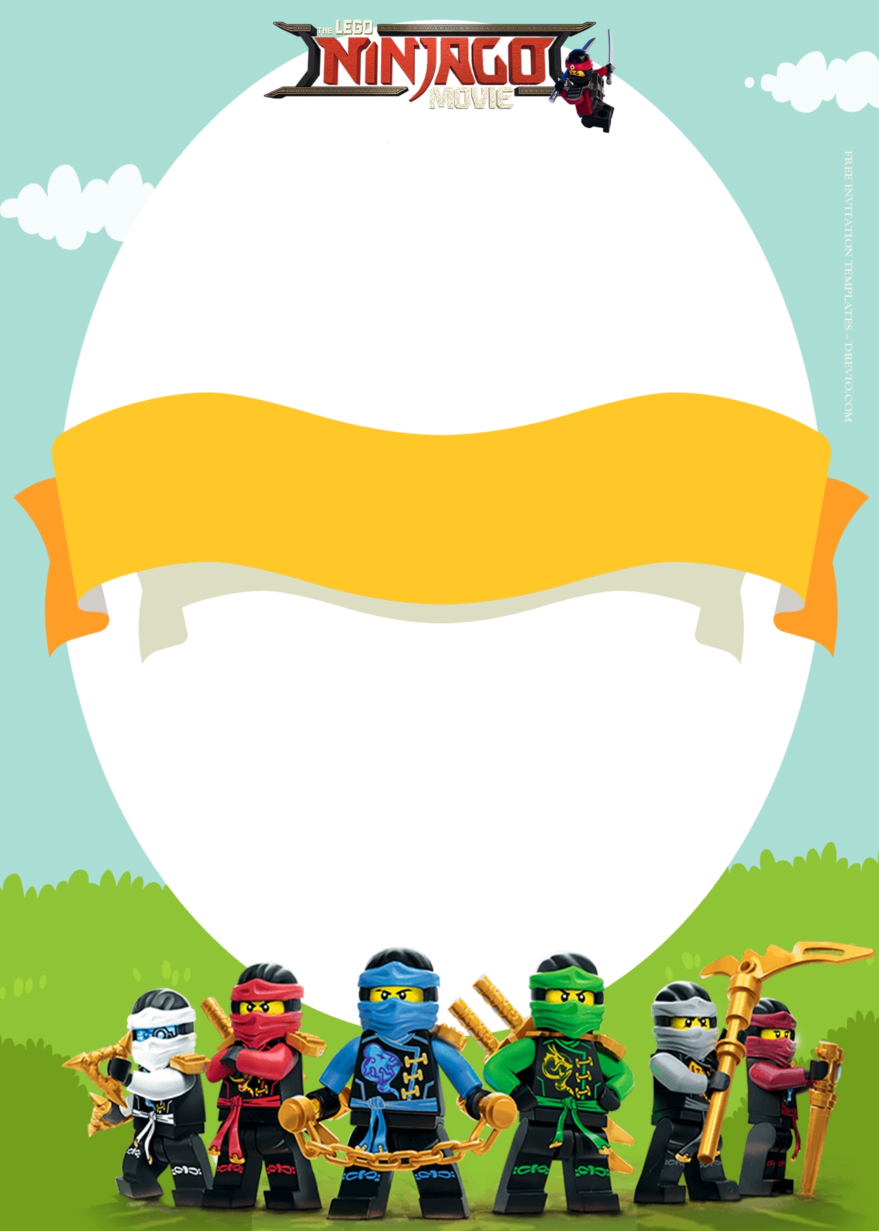 7 Lego Ninjago Adventure Birthday Invitation Templates