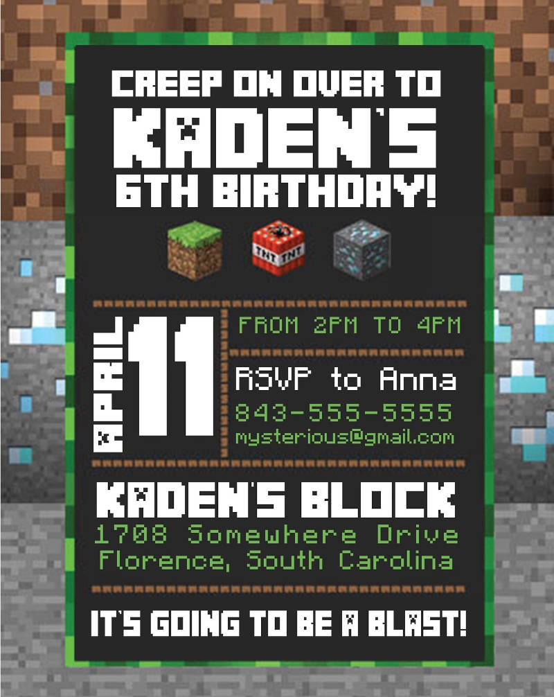 7 Minecraft Birthday Invitation Examples To Download 7 Minecraft Birthday Invitation Examples To Download