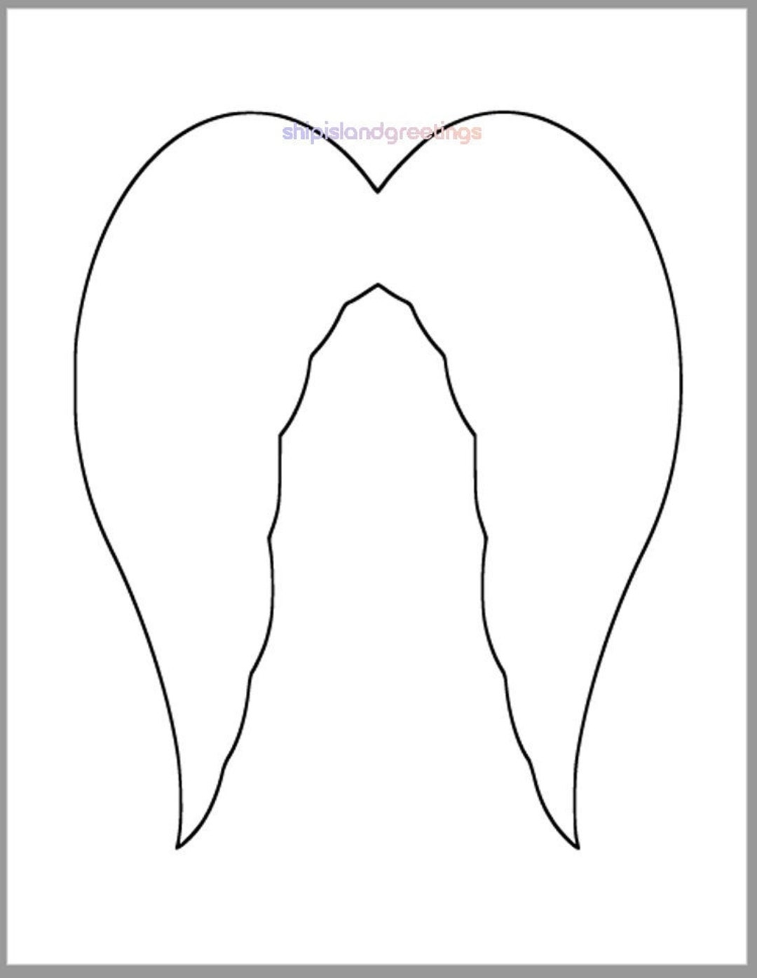 7x8 5 Inch Angel Wings Template printable Template angel Wings 