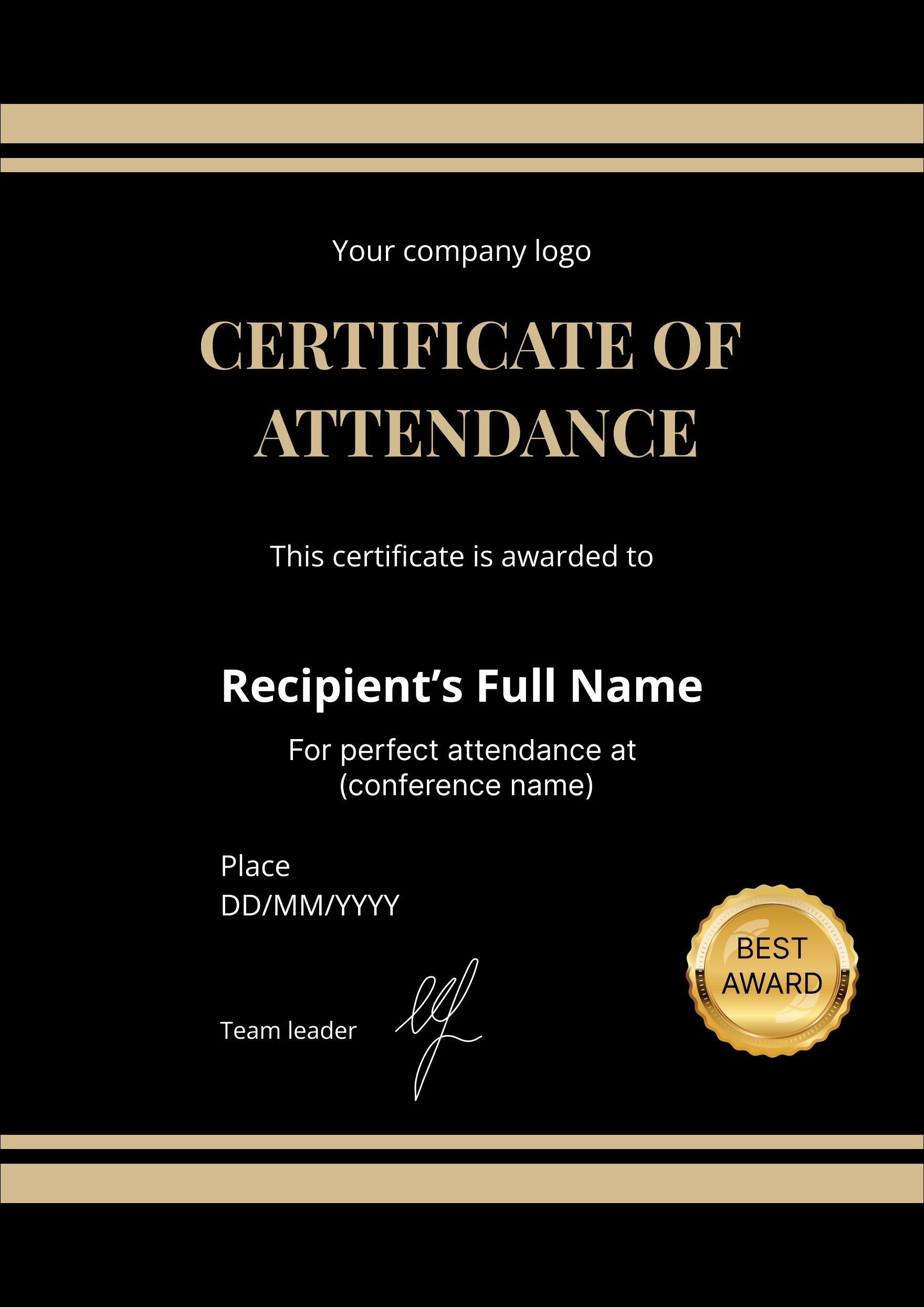 Free Printable Perfect Attendance Certificate Templates