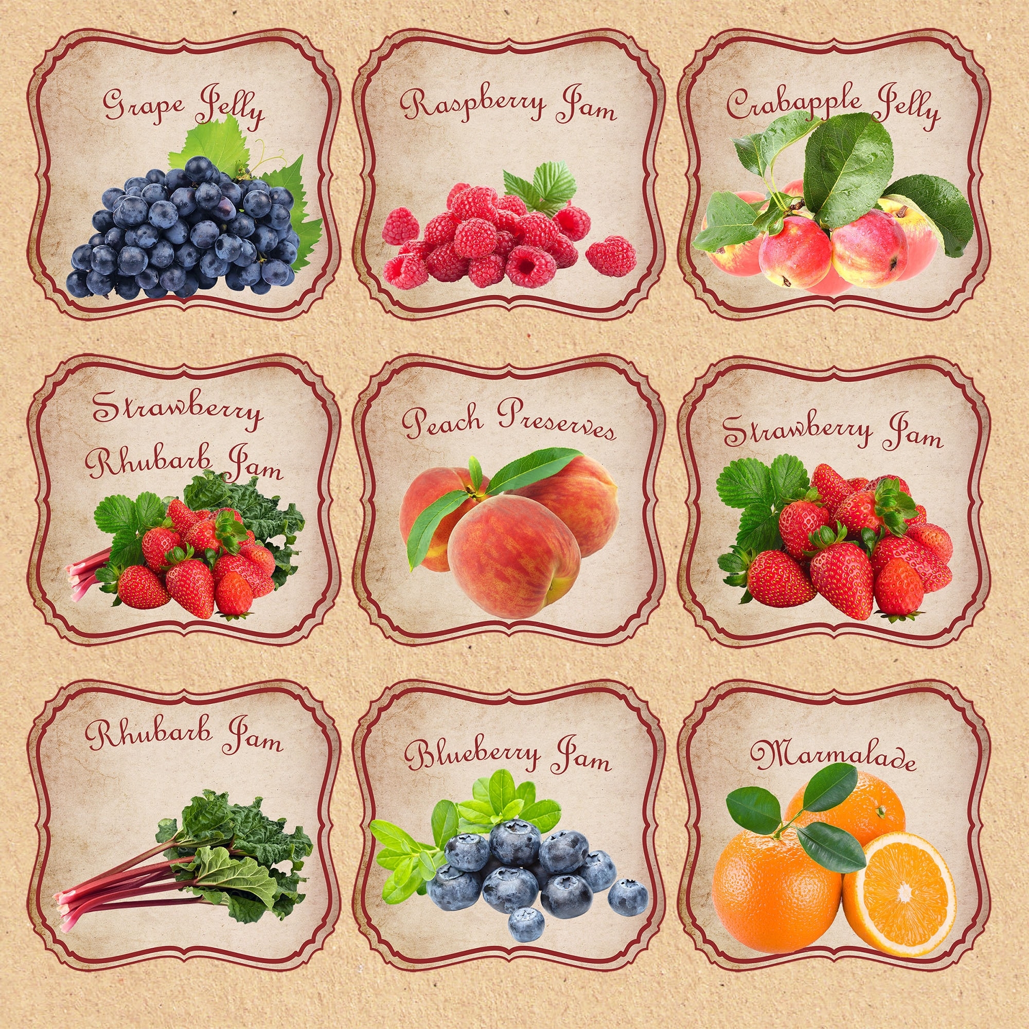 9 Jam Labels In Two Sizes Printable And Instant Download Digital 