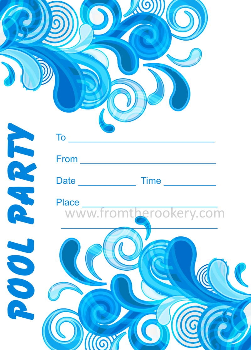 Free Printable Invitations Templates Pool Party Free Printable Invitations Templates Pool Party