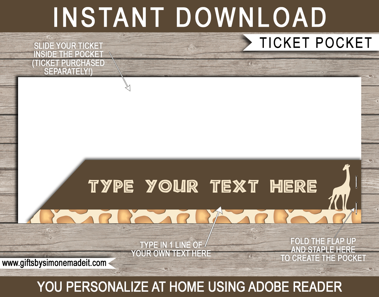 Africa Plane Ticket Jacket Template Surprise Trip Boarding Pass 