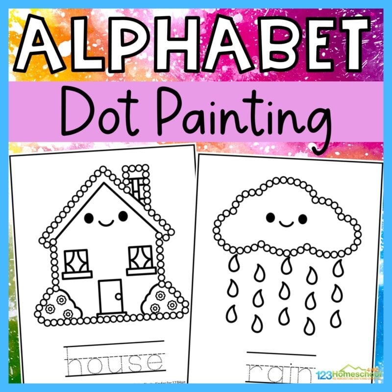 Alphabet Q Tip Painting With FREE Dot Painting Printable Template Alphabet Q Tip Painting With FREE Dot Painting Printable Template