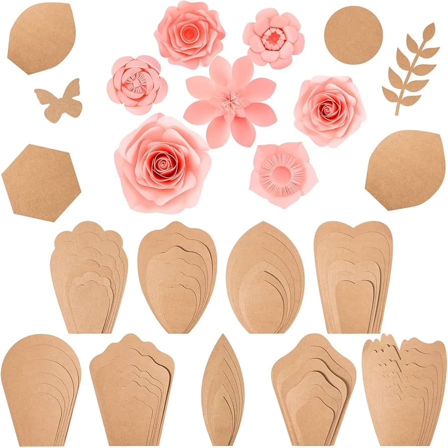 Amazon Harloon 60 Pcs Large Paper Flower Template Kit DIY Paper Decorations For Wall Petal Stencil 9 Types Of Flowers For Wedding Birthday Party Photography Backdrop Arts Crafts U0026 Sewing