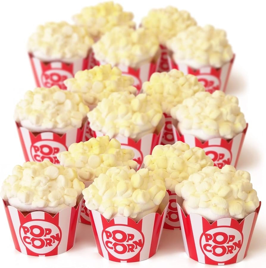 Amazon Popcorn Cupcake Wrappers Red And White Striped 