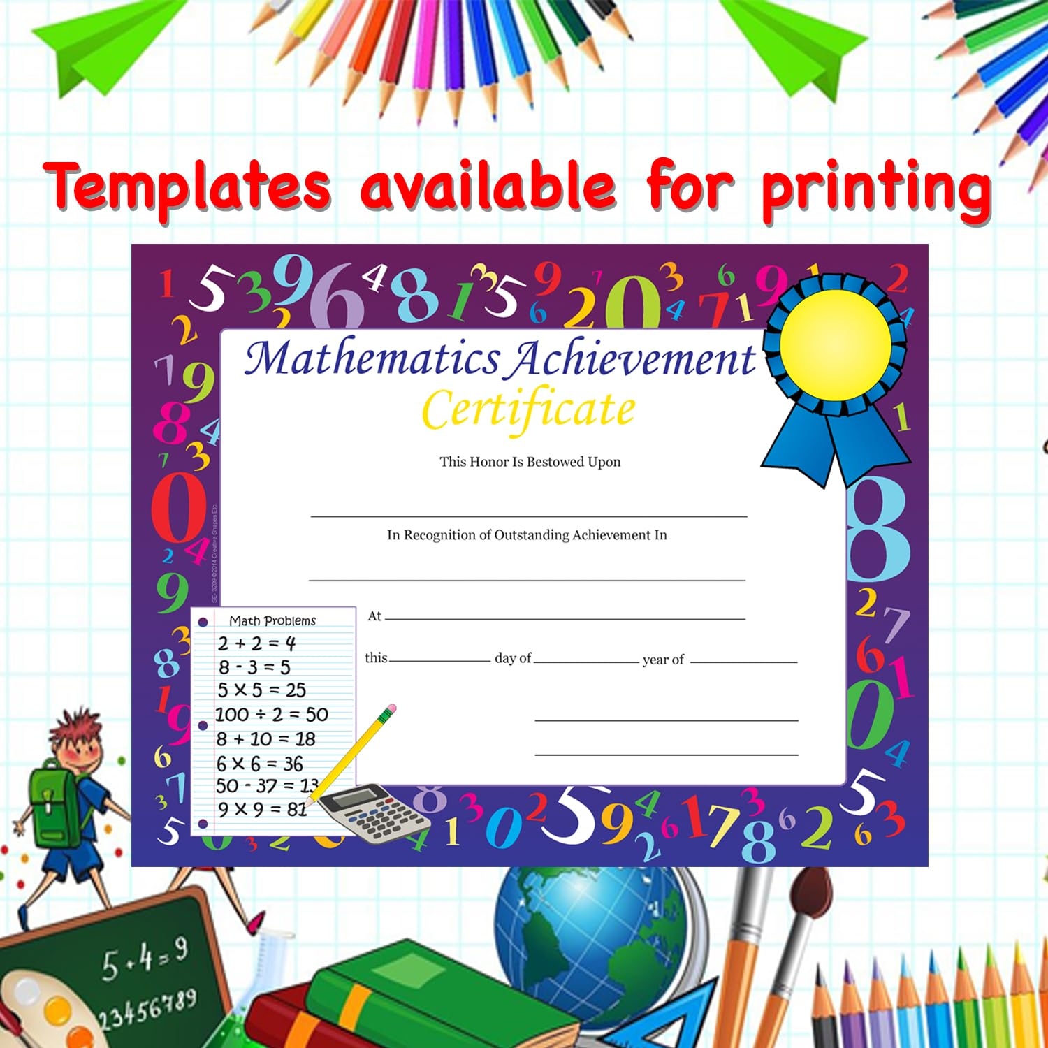 Free Printable Math Award Templates Free Printable Math Award Templates