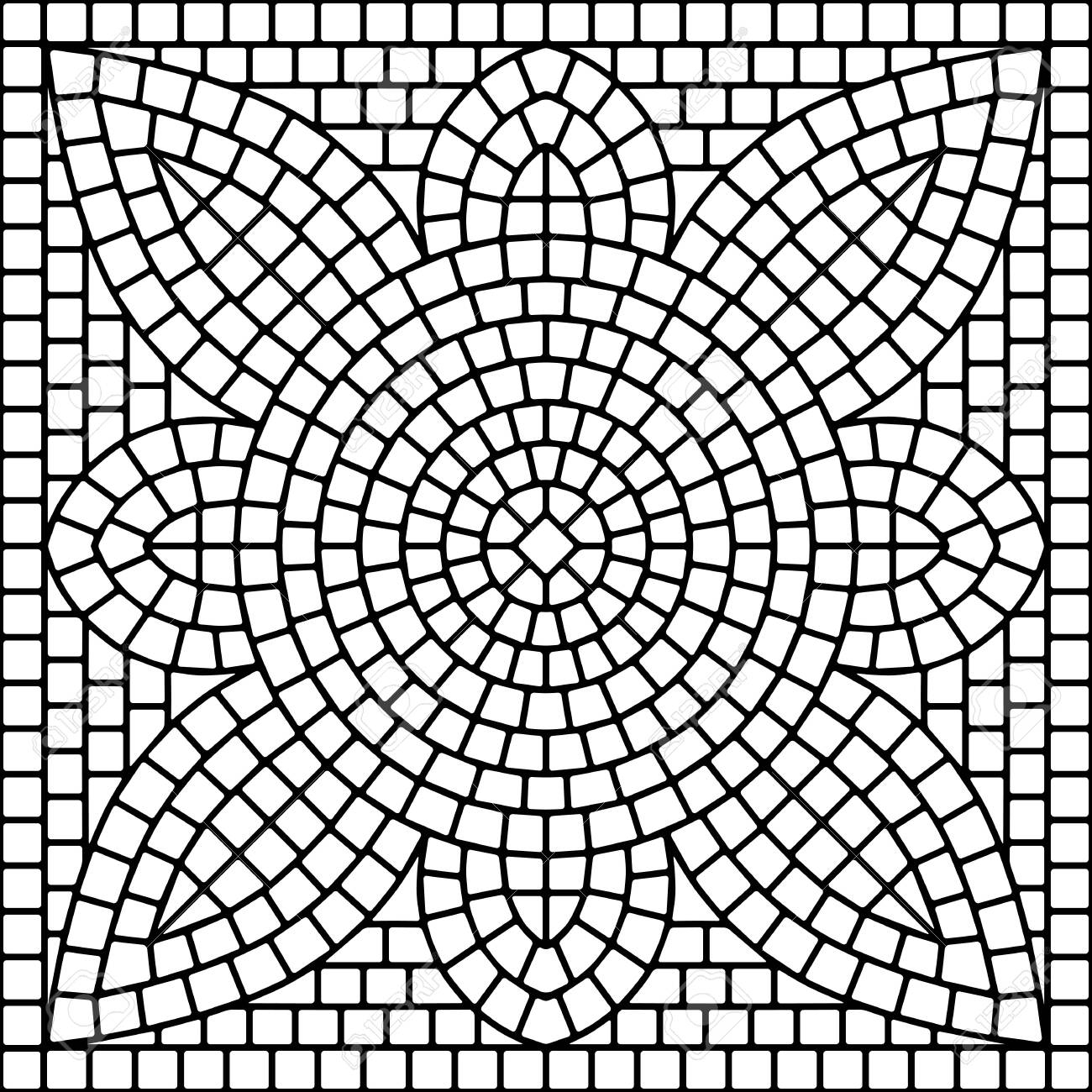 Ancient Mosaic Ceramic Tile Pattern Royalty Free SVG Cliparts Vectors And Stock Illustration Image 127488941 