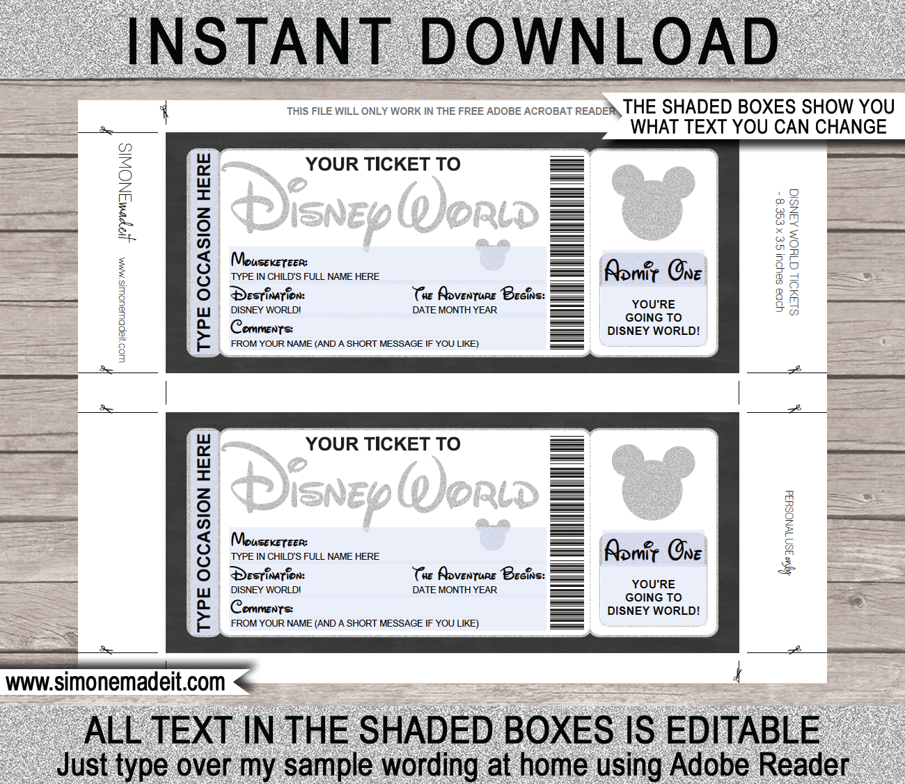 Free Printable Pretend Ticket Template