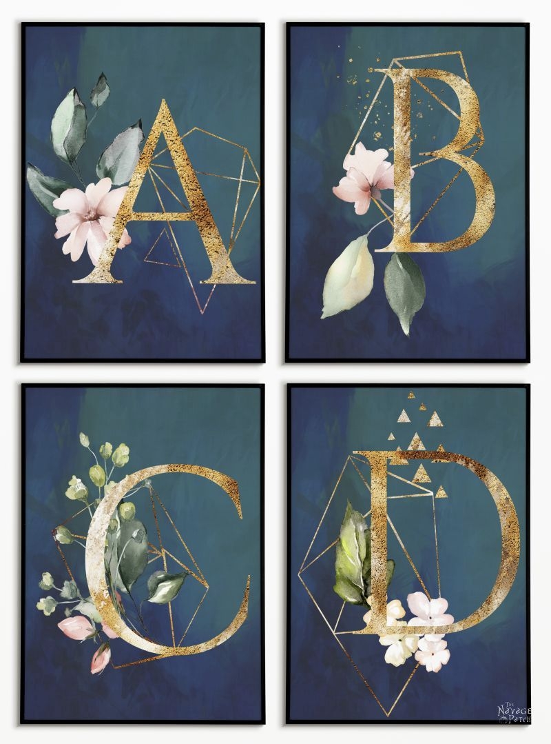 Beautiful Free Printable Floral Monograms The Navage Patch