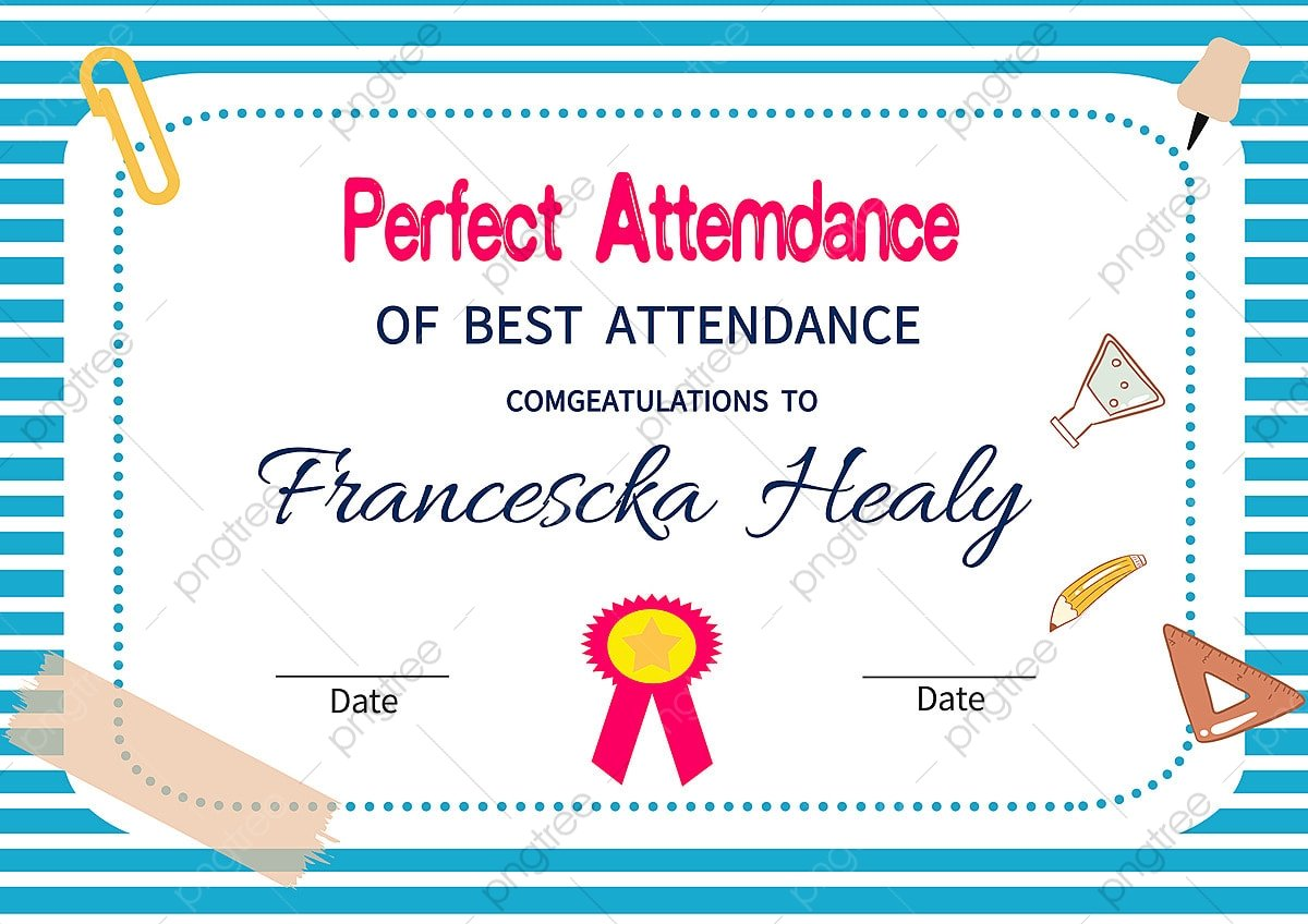 Best Attendance Certificate Template Template Download On Pngtree
