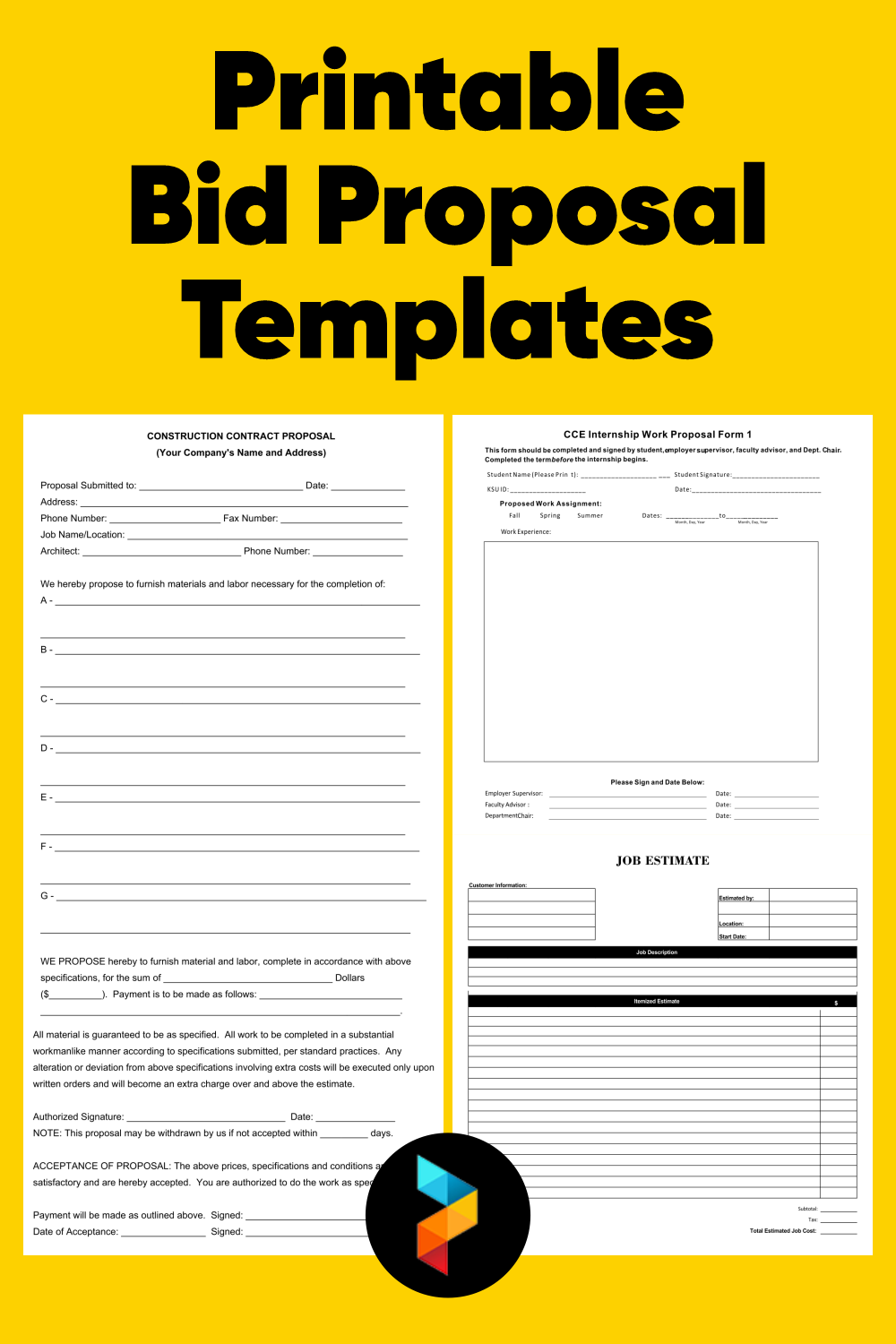 Bid Proposal Templates 10 Free PDF Printables Printablee