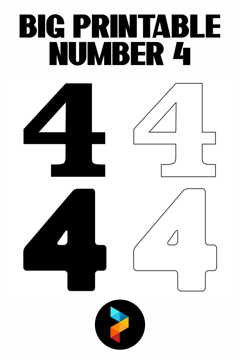 Big Number 4 6 Free PDF Printables Printablee