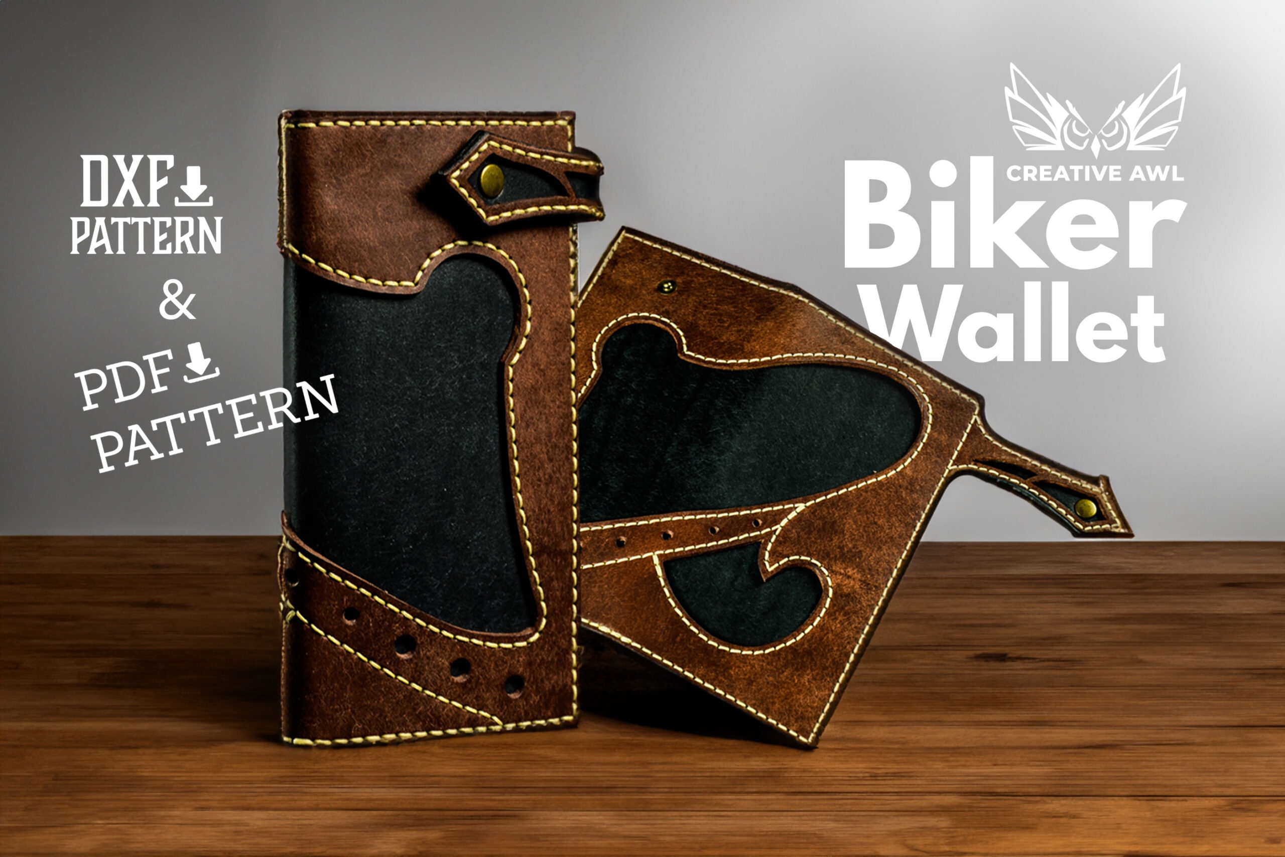 Biker Wallet PDF U0026 DXF Pattern Creative Awl Studio
