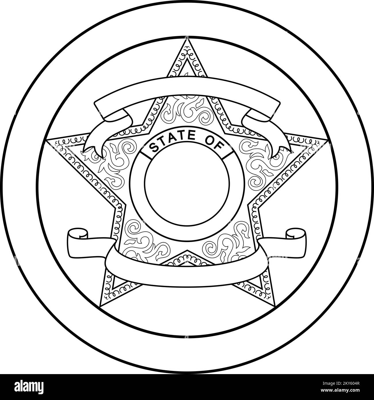 Blank Five Pointed Sheriff Star Badhe Template With Upper And Blank Five Pointed Sheriff Star Badhe Template With Upper And