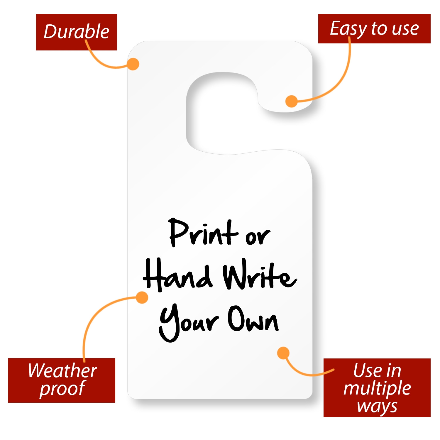 Blank Jumbo Mirror Hang Tag White SKU XM1001 JUMBO